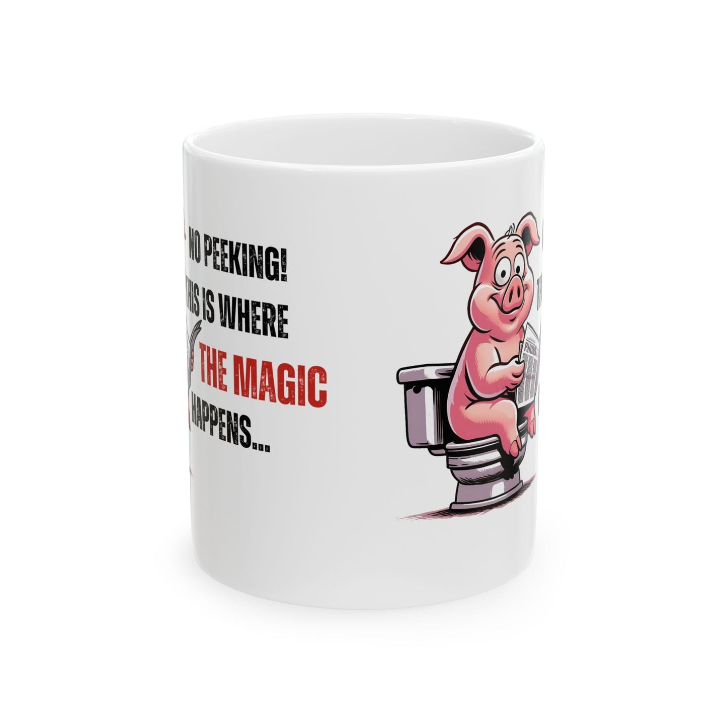 Funny Ceramic Mug - 'No Peeking!' Pig Design - Perfect Gift for Friends or Family | Purrfect Pet Haven