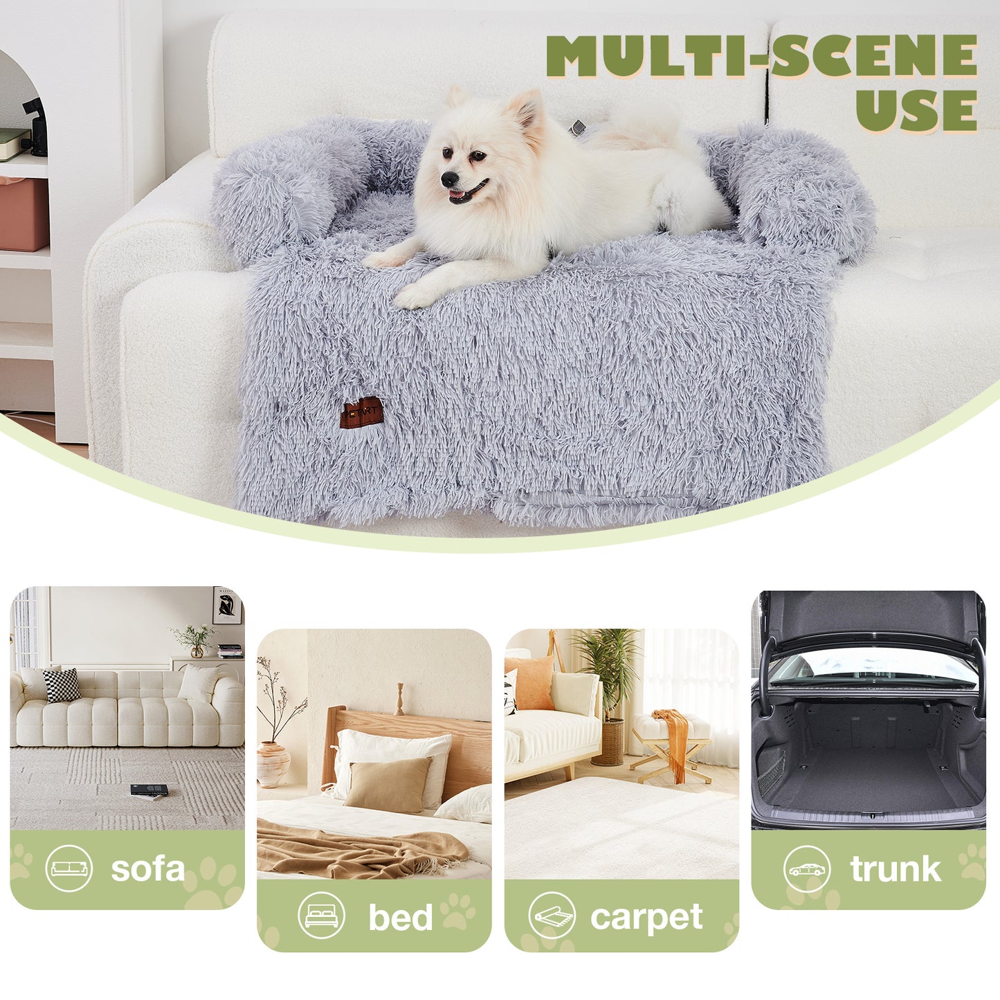 Dog Couch Bed Mat - Fluffy with Blanket
