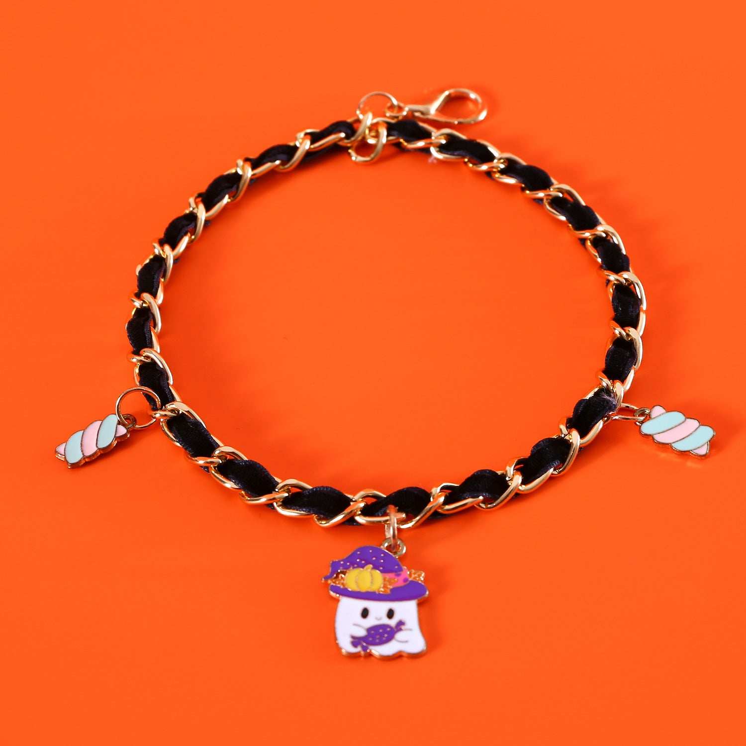 Luxurious Velvet Halloween Pet Collar - Gothic Bat Dripping Design - Purrfect Pet Haven