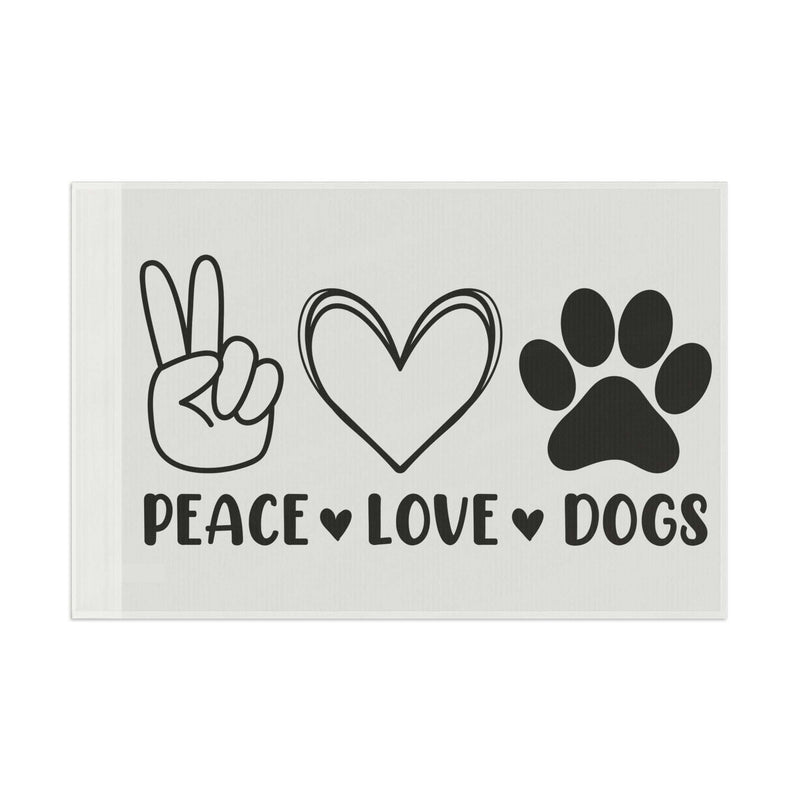 Peace Love Dogs Flag - Cute Home Decor for Dog Lovers