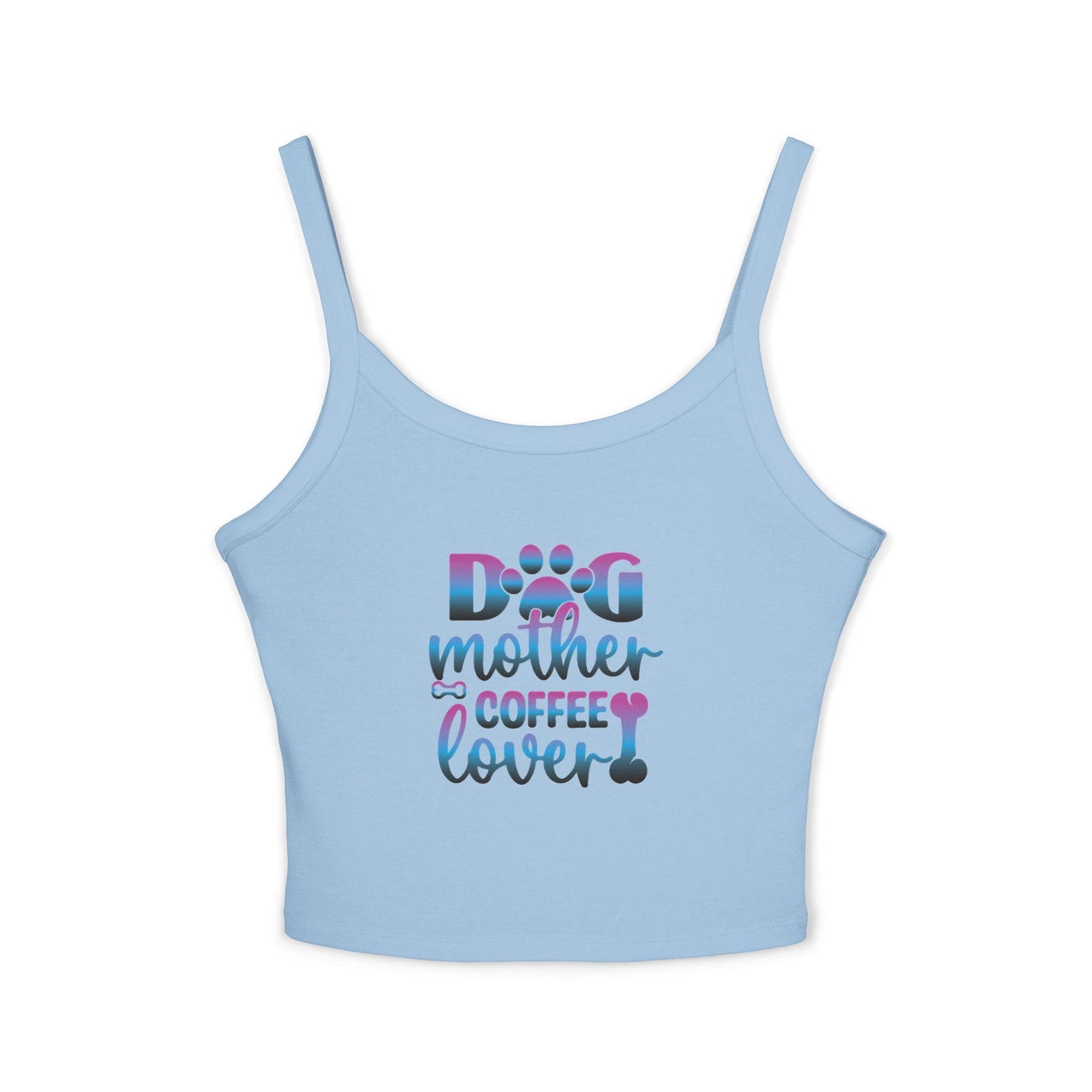Dog Mother Coffee Lover Spaghetti Strap Tank Top