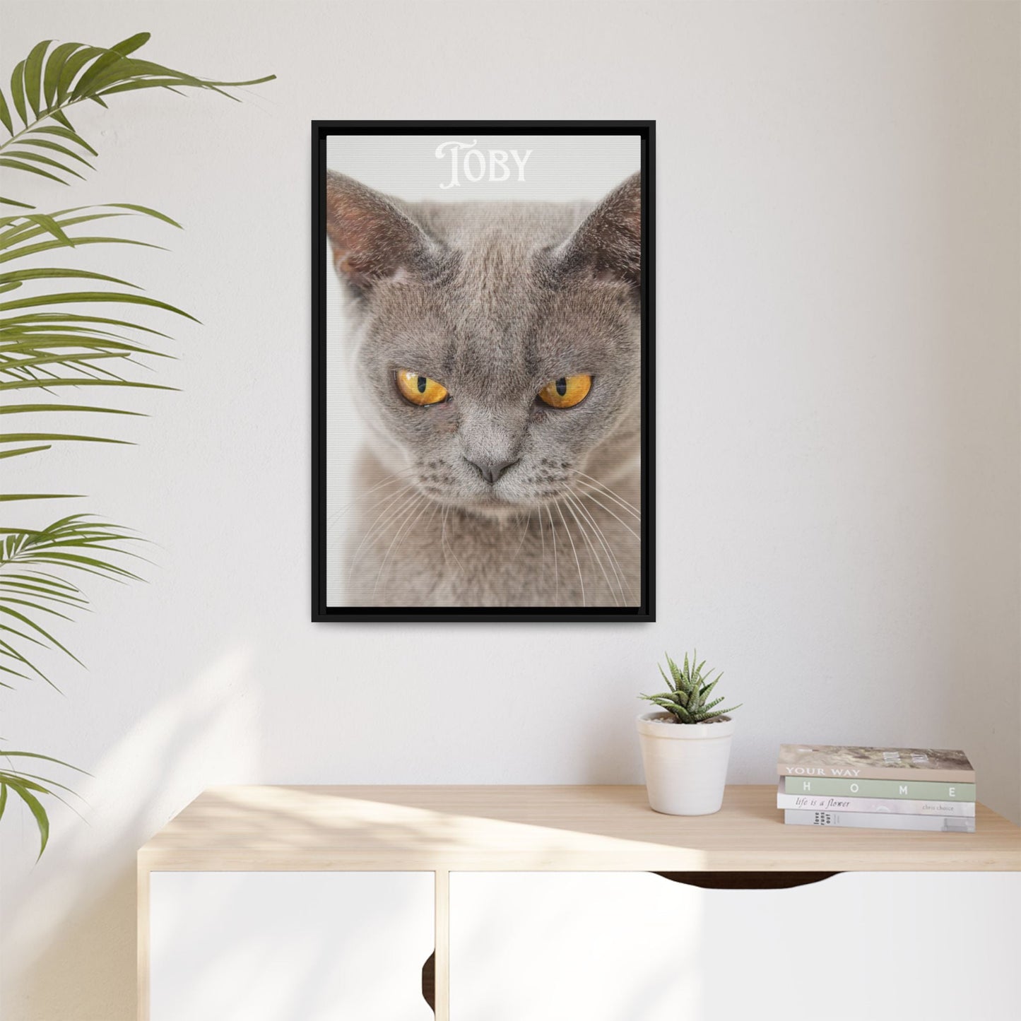 Personalized Photo Wall Art - Framed Matte Canvas Print for Pet Lovers - Customizable Name Print | Purrfect Pet Haven