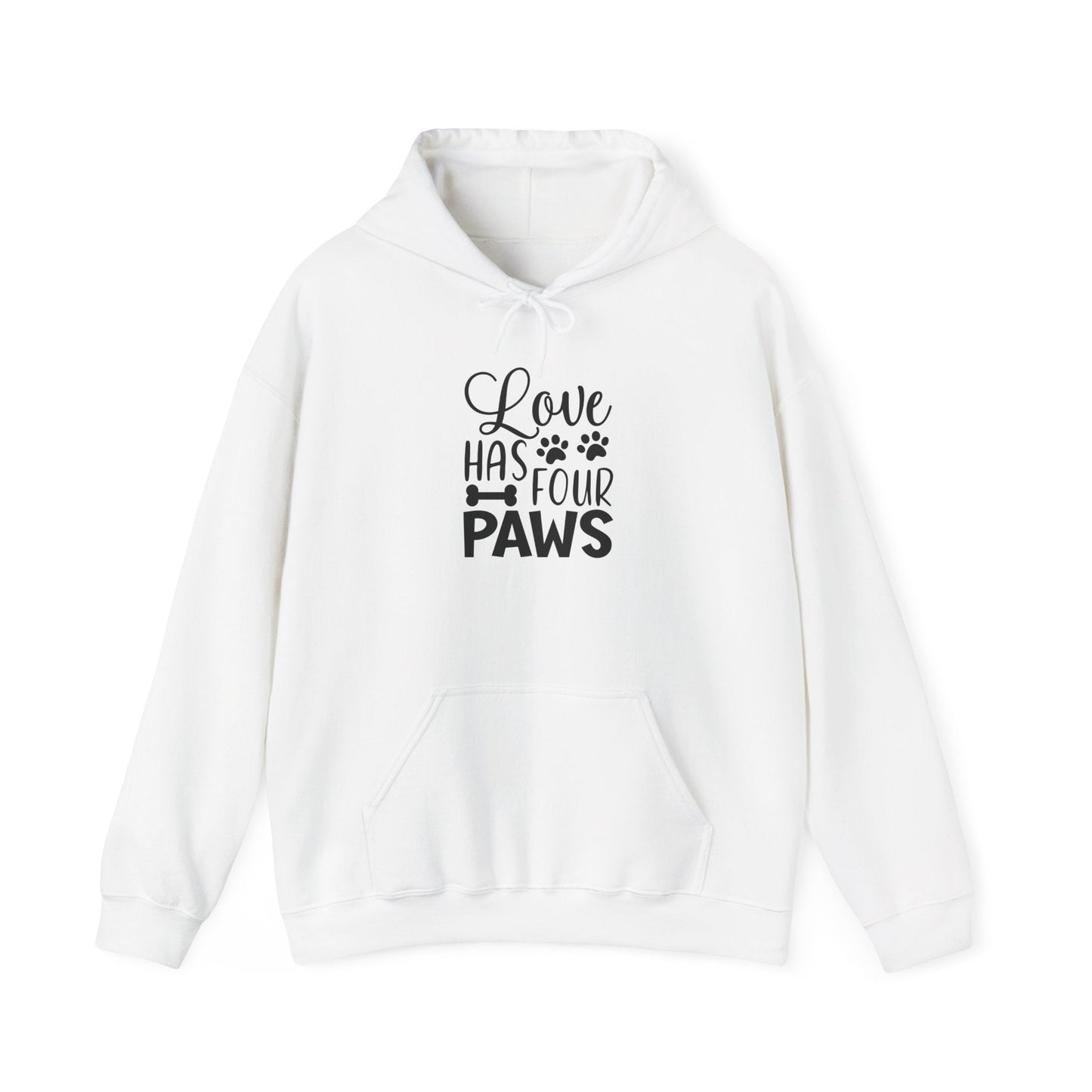 Love Has Four Paws Hoodie – Cozy Unisex Sweatshirt for Pet Lovers | Purrfect Pet Haven