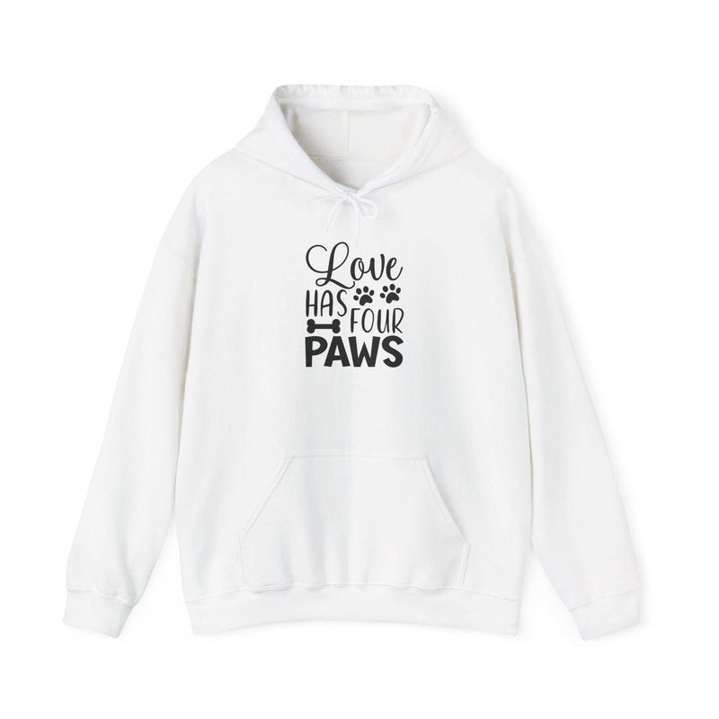 Love Has Four Paws Hoodie – Cozy Unisex Sweatshirt for Pet Lovers | Purrfect Pet Haven