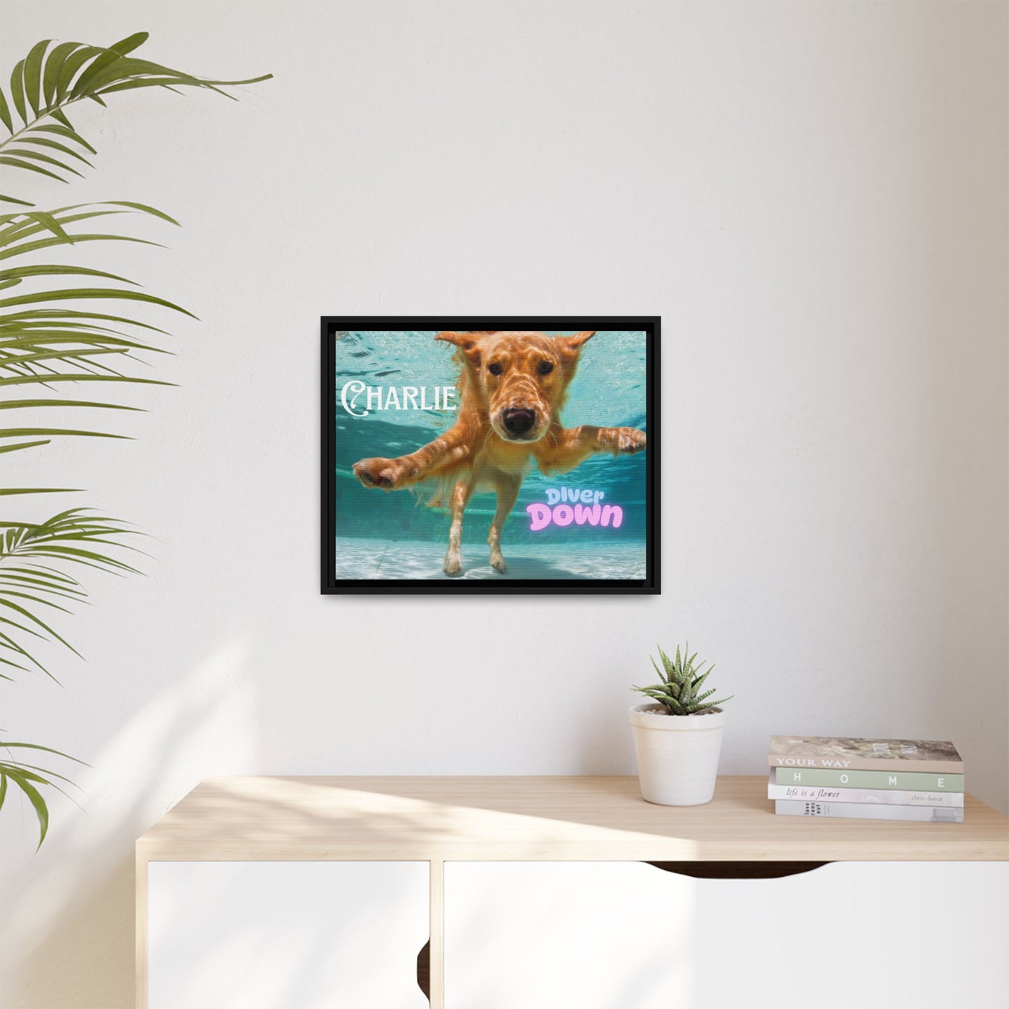 Framed Personalized Landscape Photo Canvas Wall Art - 'Add your Caption'