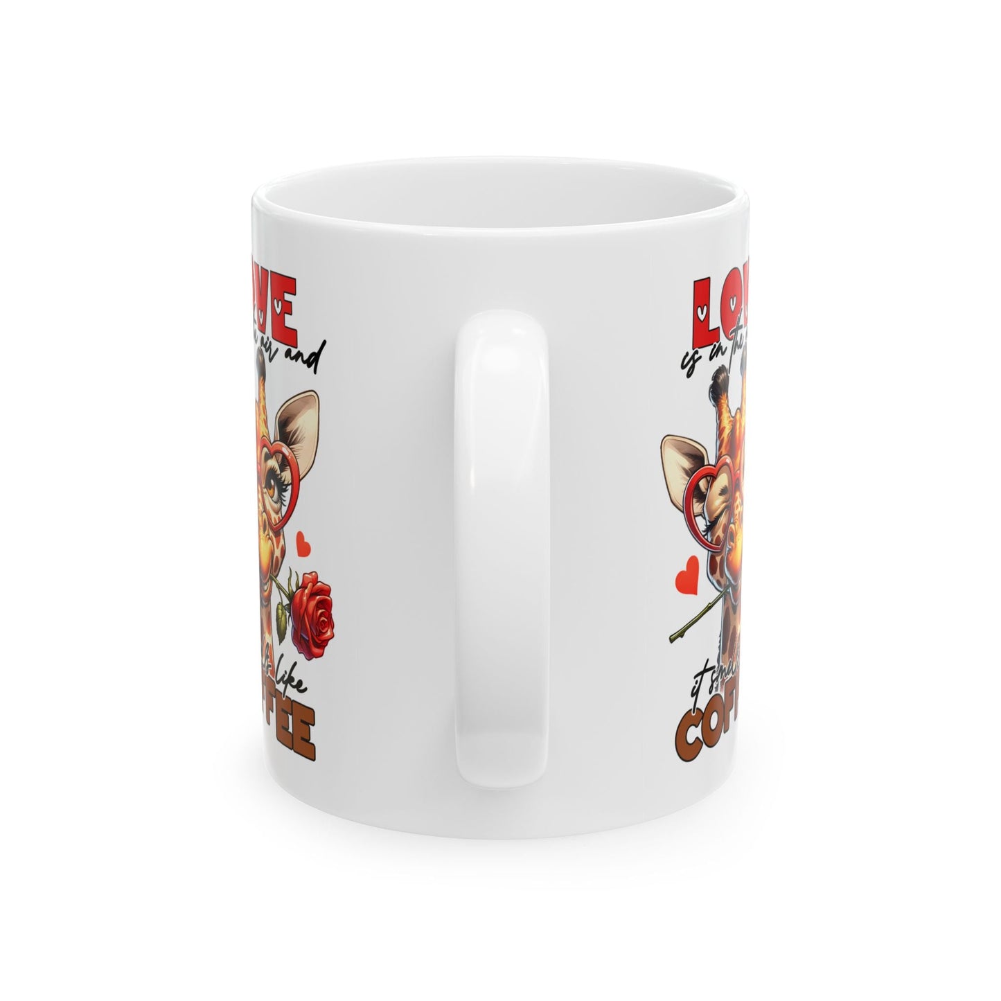 Love & Coffee Ceramic Mug - Cute Giraffe Design, 11oz/15oz | Purrfect Pet Haven