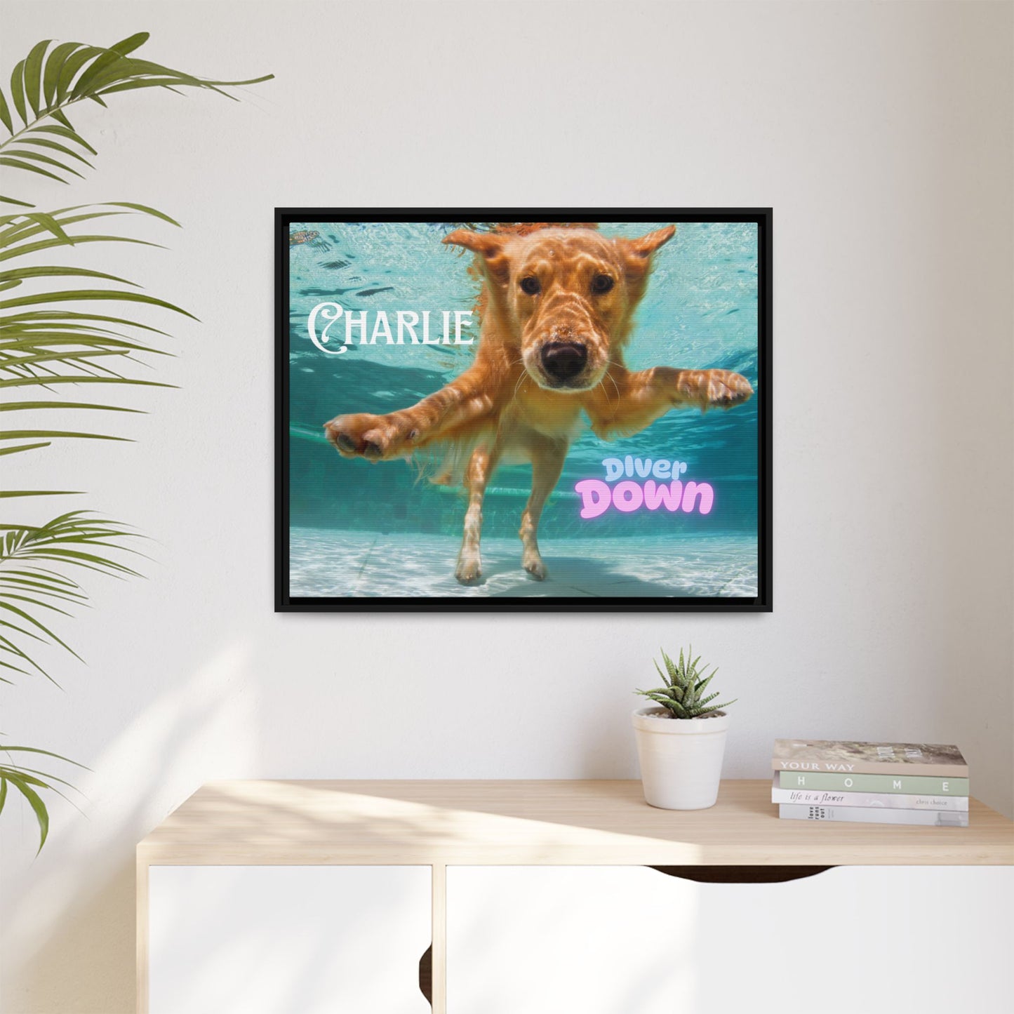 Framed Personalized Landscape Photo Canvas Wall Art - 'Add your Caption'