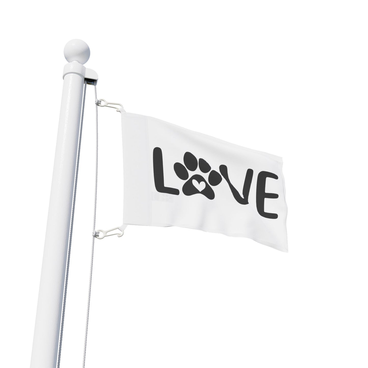 Pet Love Flag - Heart Paw Print Decor