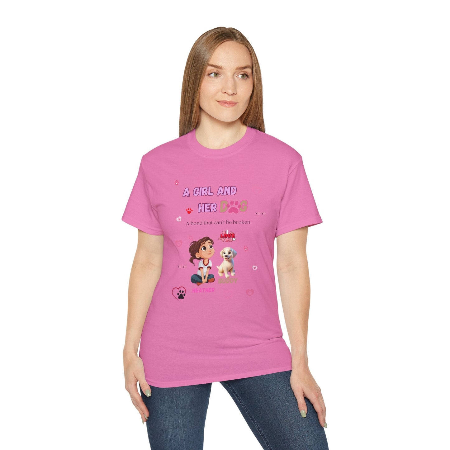Girl and Her Dog Unisex Tee | Cute Pet Lover Shirt | Personalized Gift | Purrfect Pet Haven