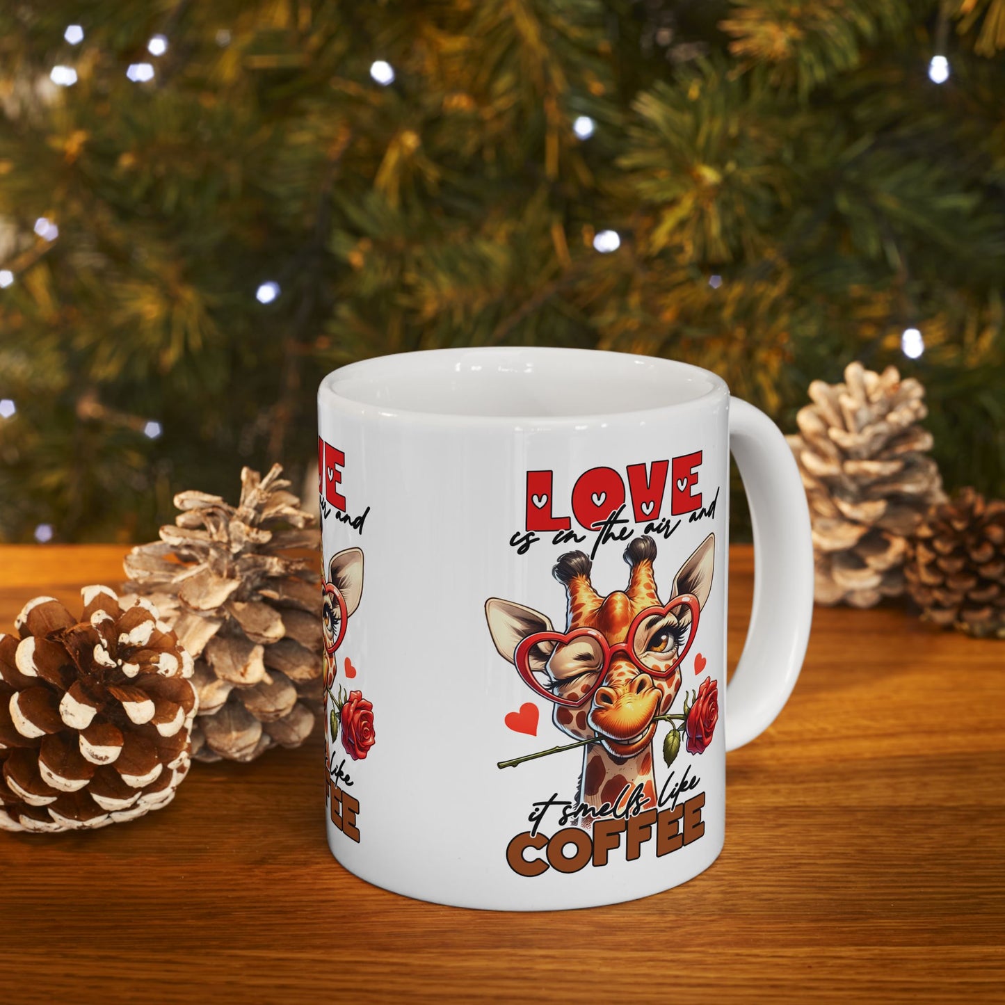 Love & Coffee Ceramic Mug - Cute Giraffe Design, 11oz/15oz | Purrfect Pet Haven