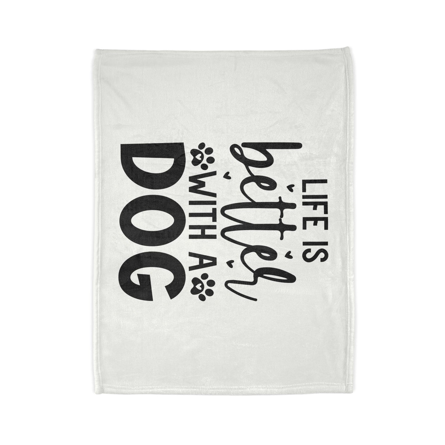 Dog Lover's Soft Polyester Blanket - 'Life is Better with a Dog'