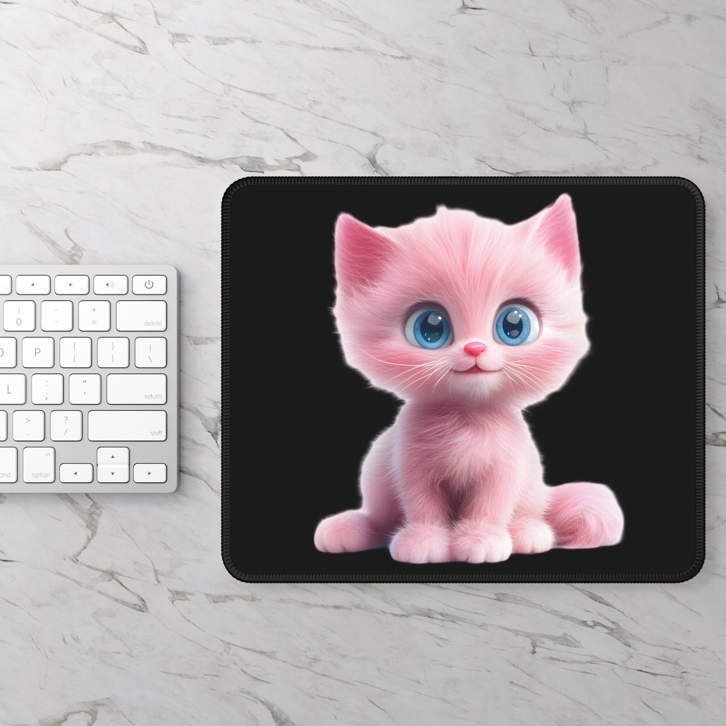 Cute Pink Cat Gaming Mouse Pad - Adorable Desk Accessory for Animal Lovers | Purrfect Pet Haven