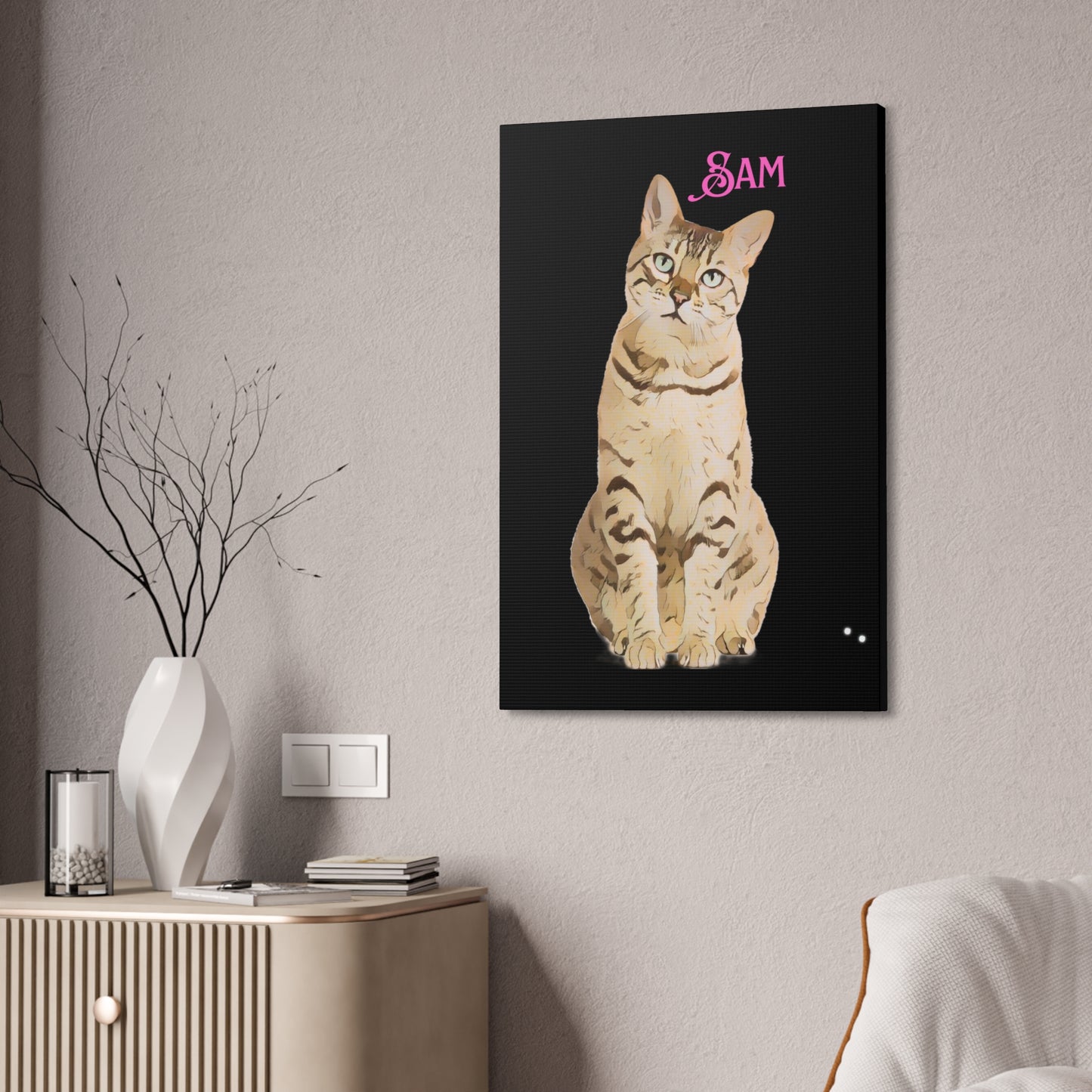 PAW-sonalized Black Canvas Print | Upload Photo~Choose size | Purrfect Pet Haven