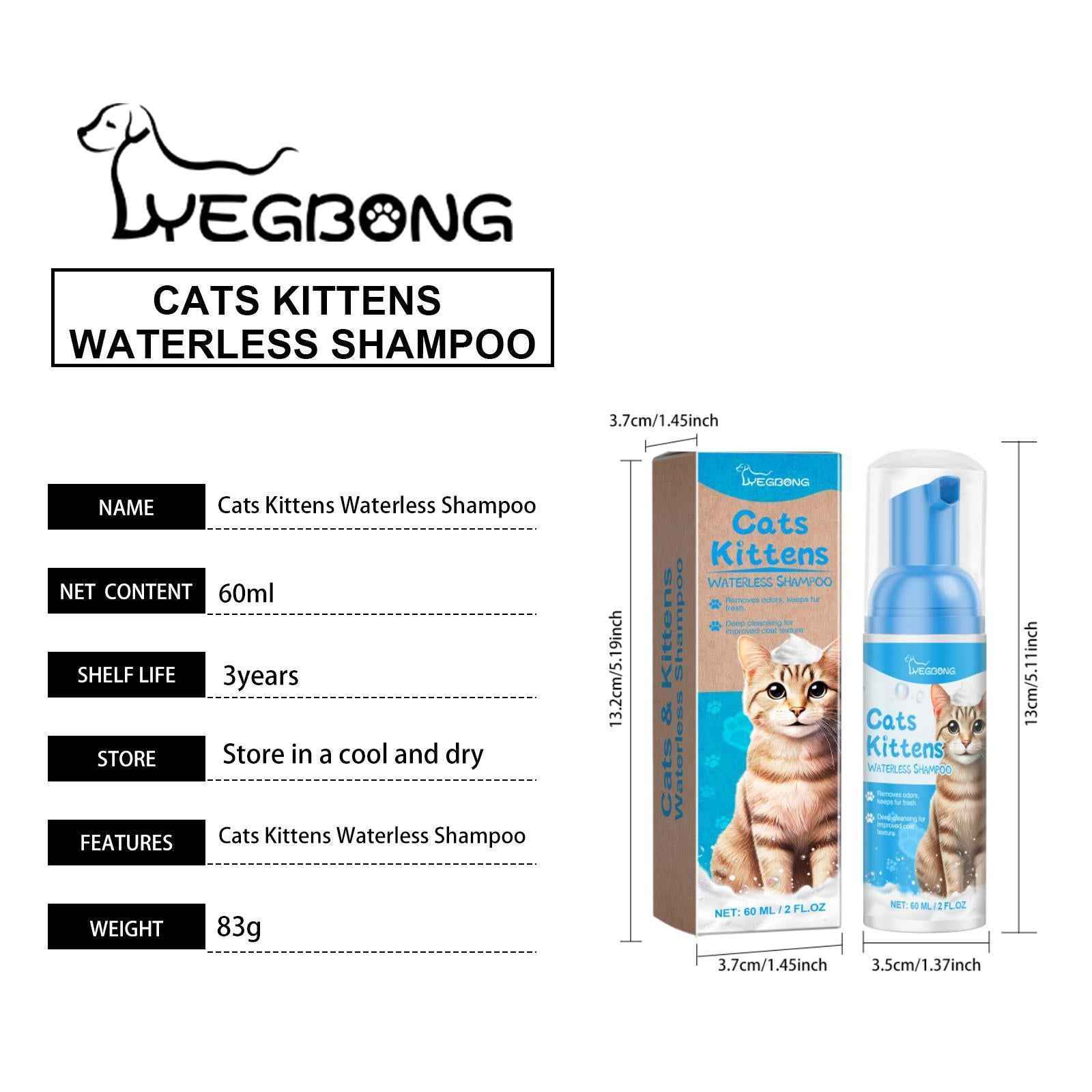 Waterless Cat Shampoo Mousse - No-Rinse Cleaning Foam - Purrfect Pet Haven