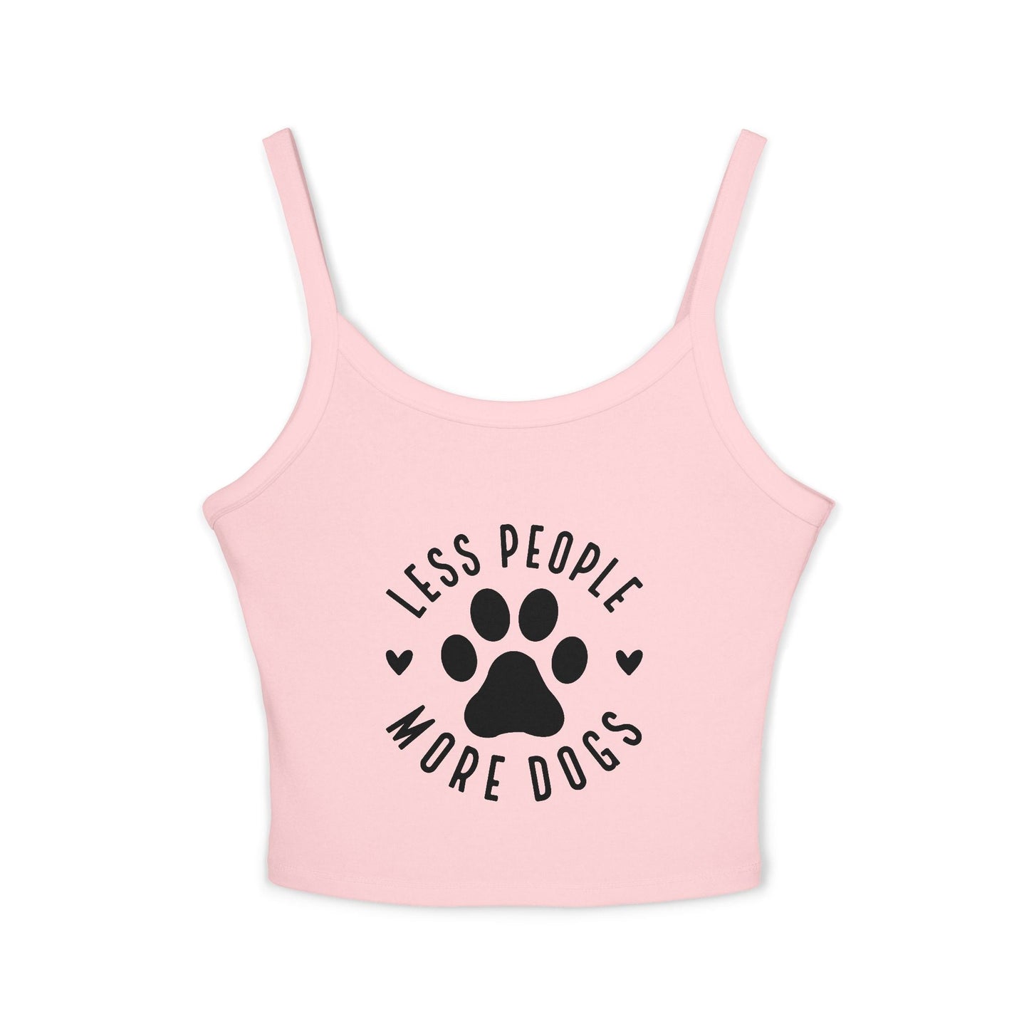 "Less People, More Dogs" Women's Spaghetti Strap Tank Top - Perfect for Dog Lovers | Purrfect Pet Haven