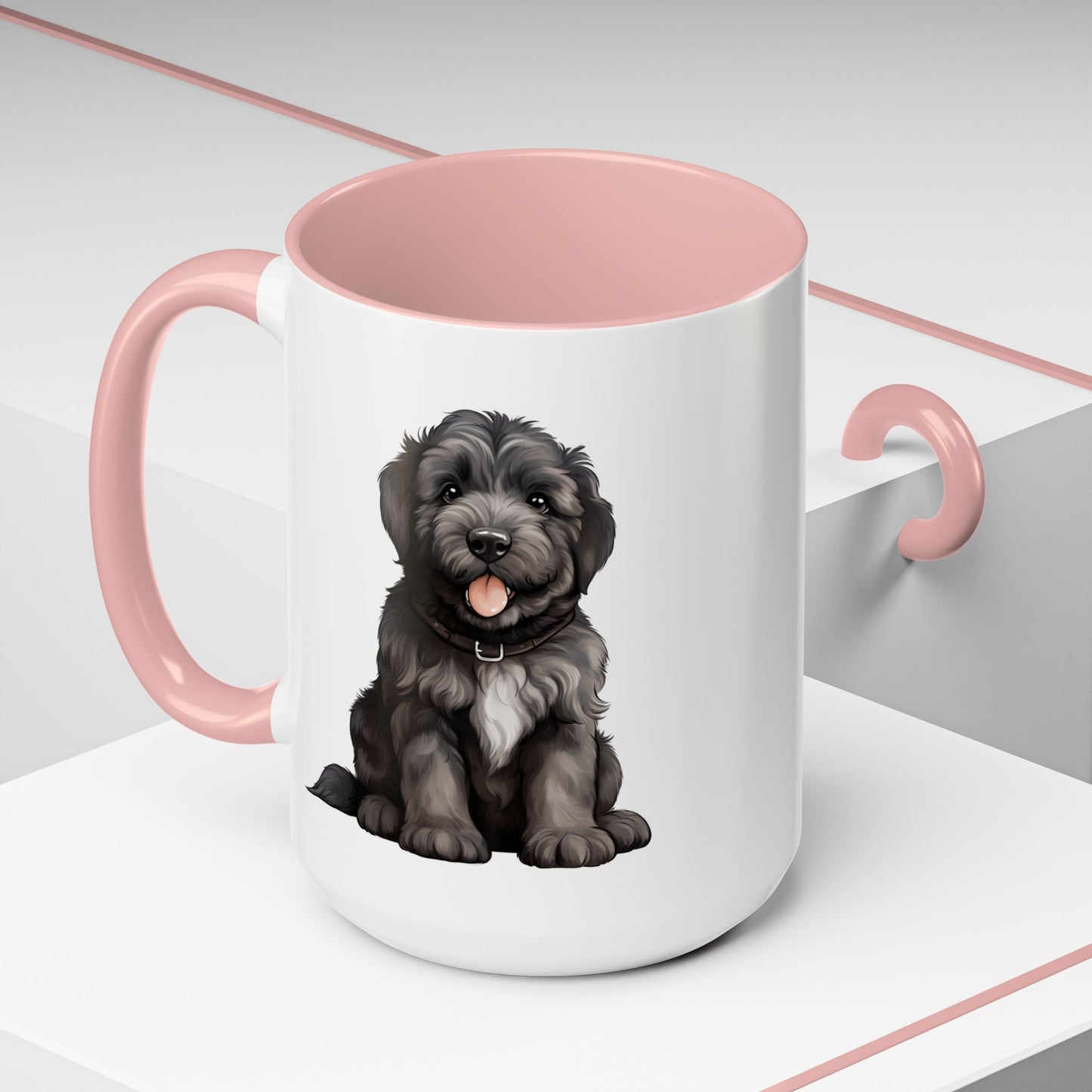 Cute Bouvier Des Flanders Dog Design Accent Coffee Mug - 11oz & 15oz