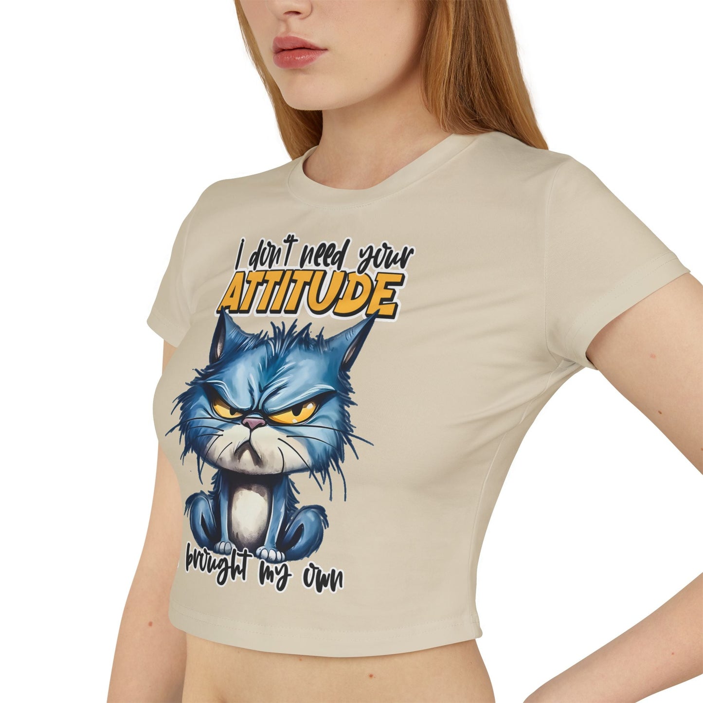 Funny Women's Baby Tee - "I Don't Need Your Attitude" Cat Graphic Shirt | Purrfect Pet Haven
