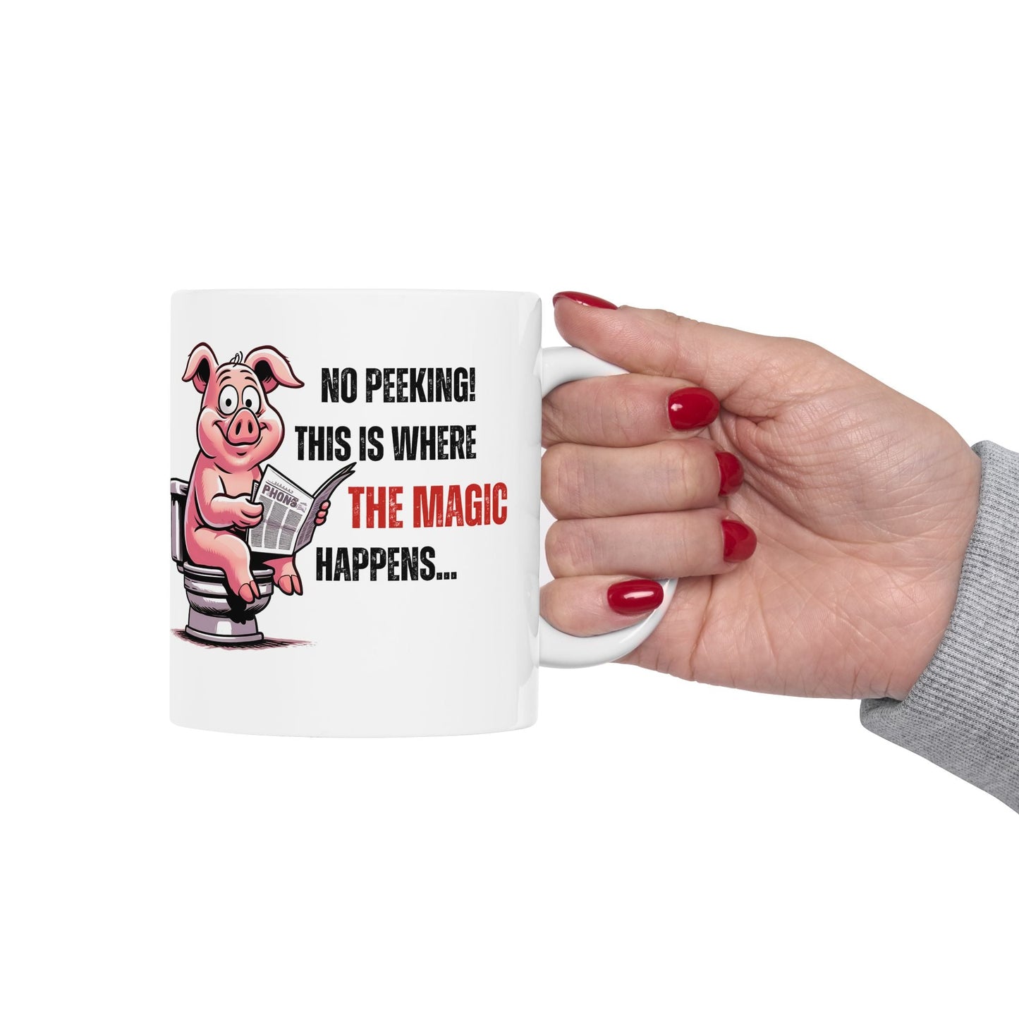 Funny Ceramic Mug - 'No Peeking!' Pig Design - Perfect Gift for Friends or Family | Purrfect Pet Haven