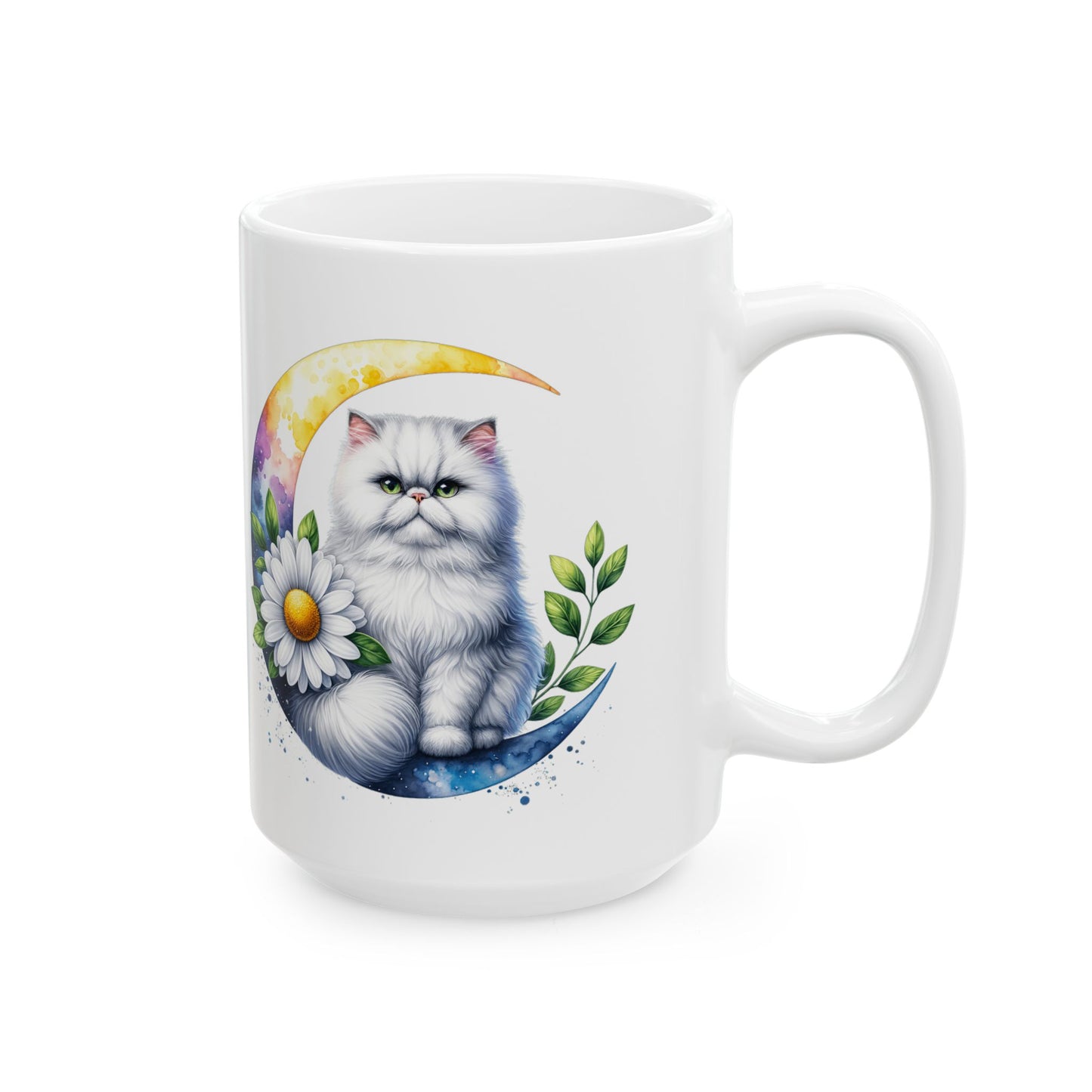Whimsical Floral Cat Ceramic Mug - 11oz & 15oz