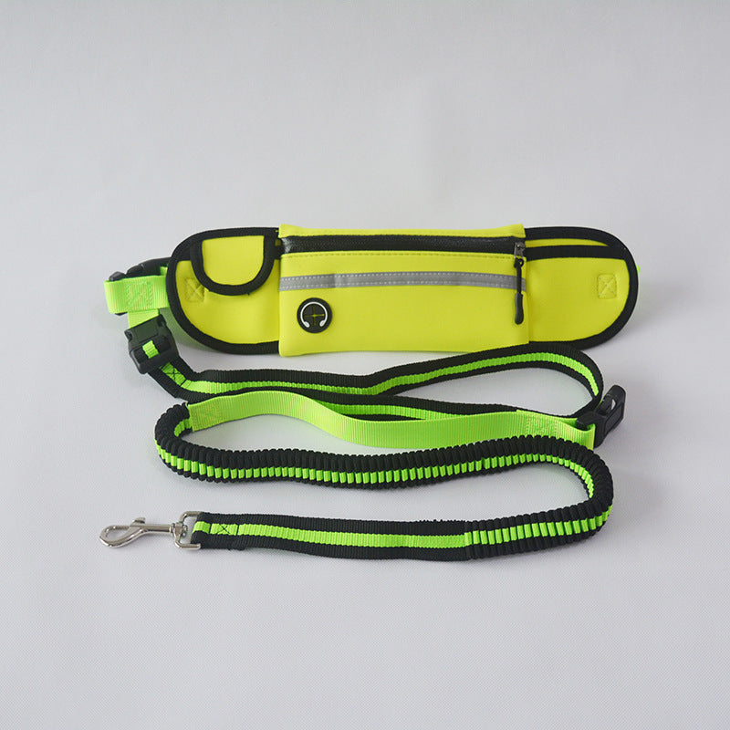 Waterproof Reflective Sports Running Pet Waist Bag with Traction Rope Leash