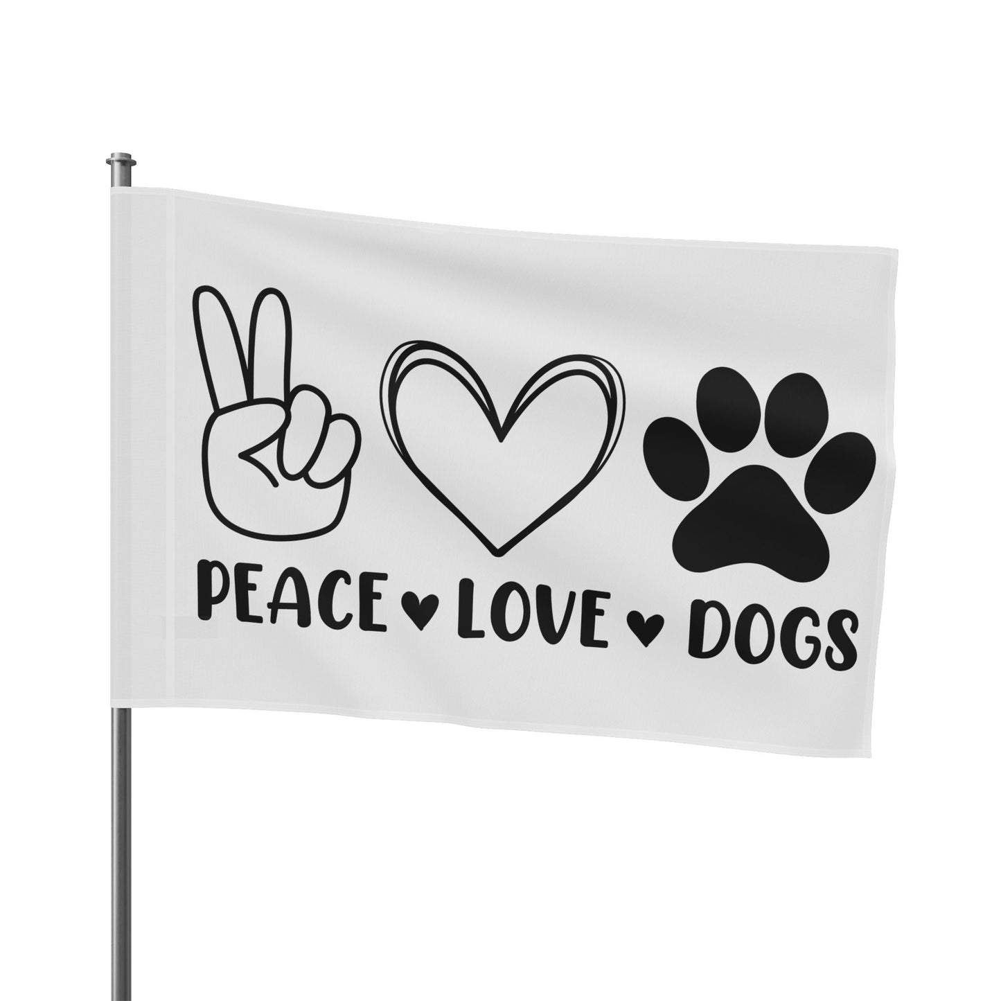 Peace Love Dogs Flag - Cute Home Decor for Dog Lovers