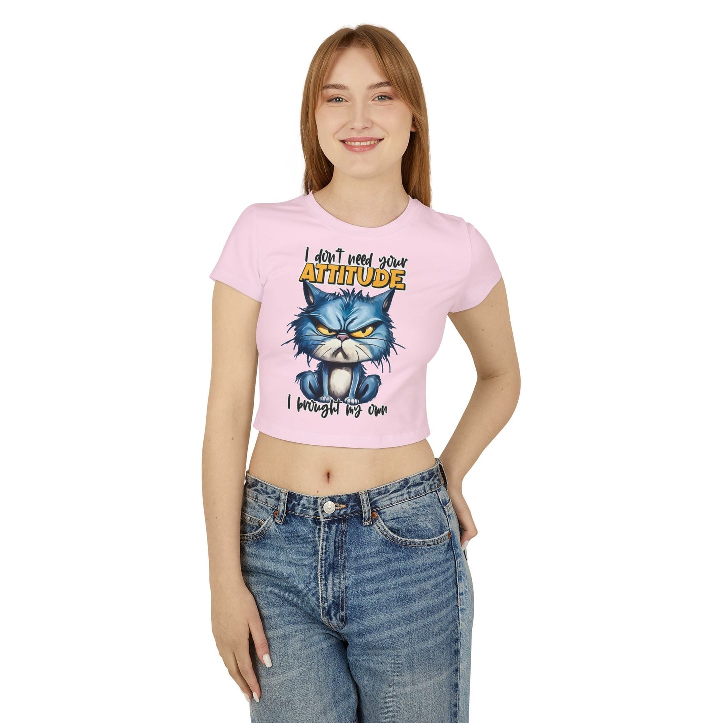 Funny Women's Baby Tee - "I Don't Need Your Attitude" Cat Graphic Shirt | Purrfect Pet Haven