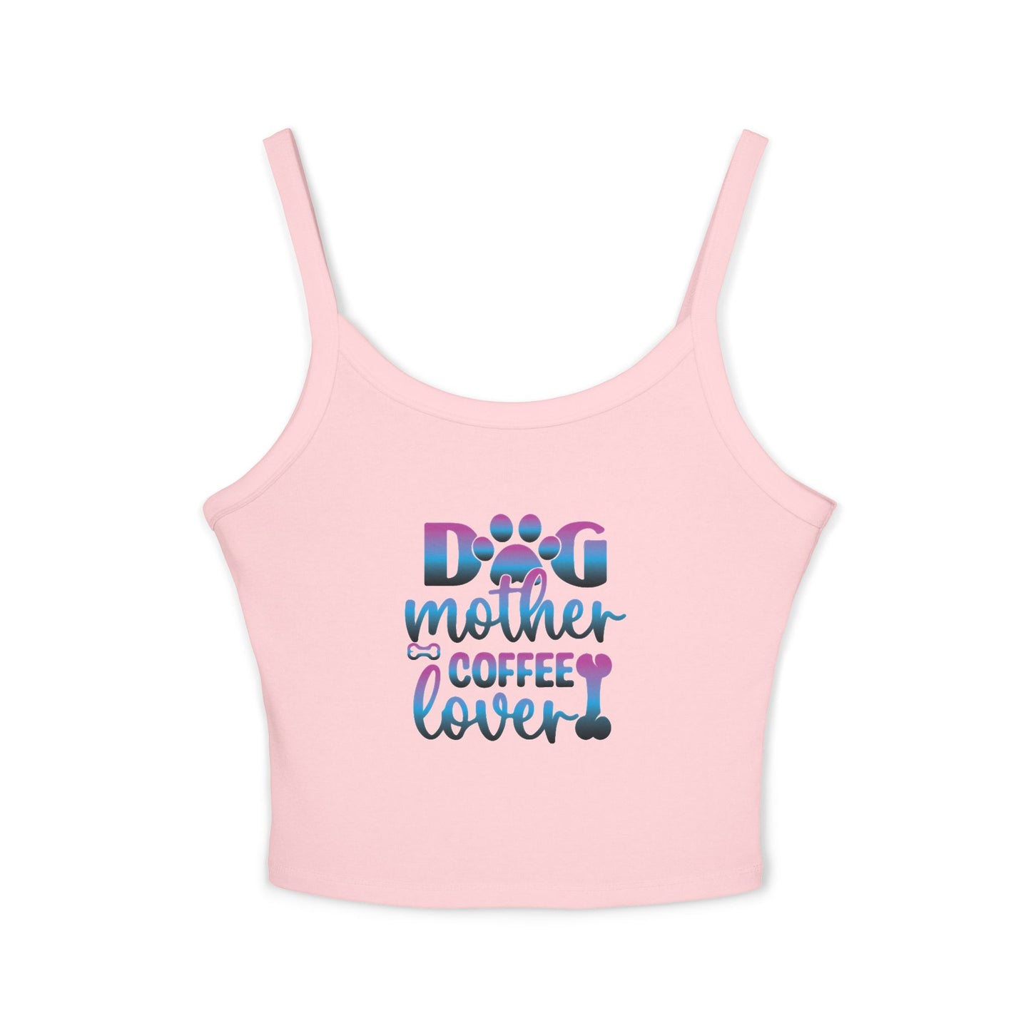Dog Mother Coffee Lover Spaghetti Strap Tank Top