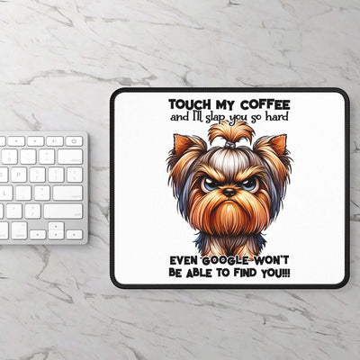Funny Coffee-Themed Gaming Mouse Pad - Touch My Coffee & I'll Slap You | Purrfect Pet Haven