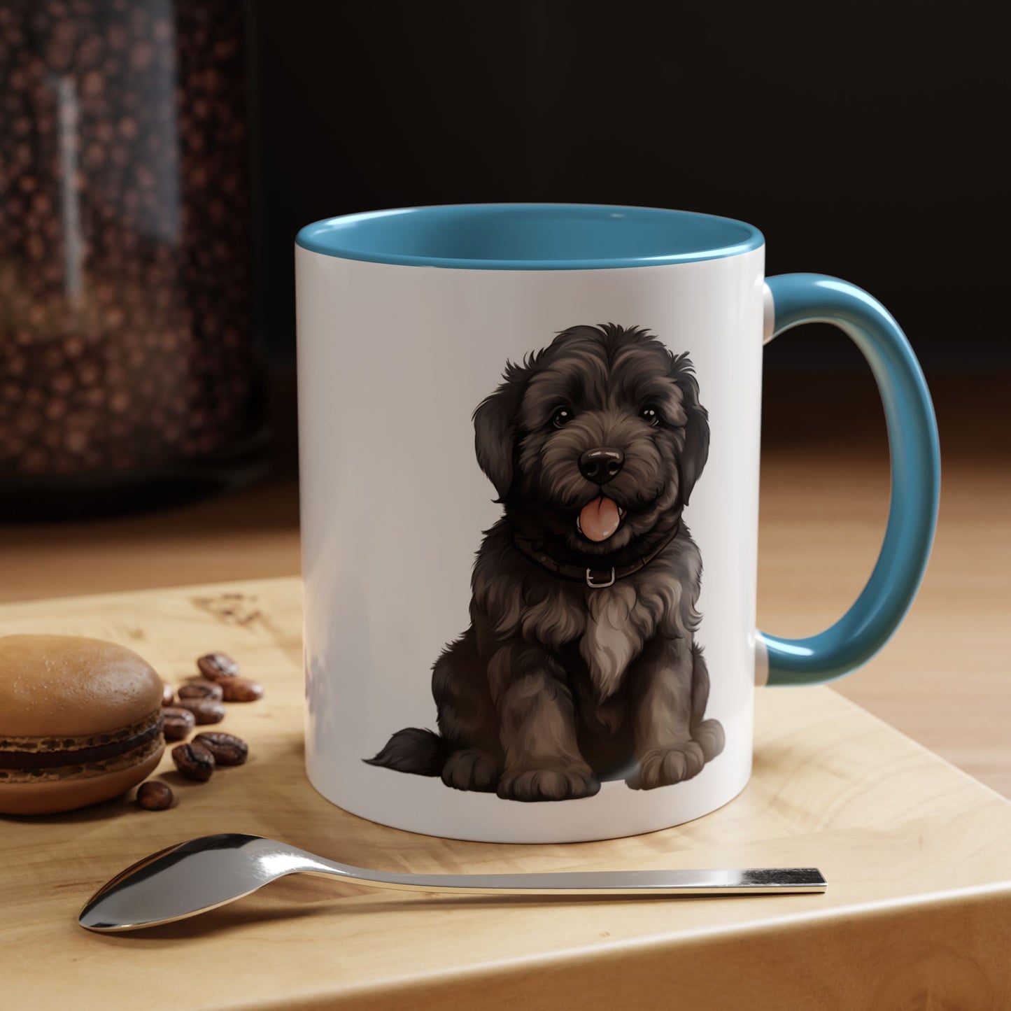 Cute Bouvier Des Flanders Dog Design Accent Coffee Mug - 11oz & 15oz