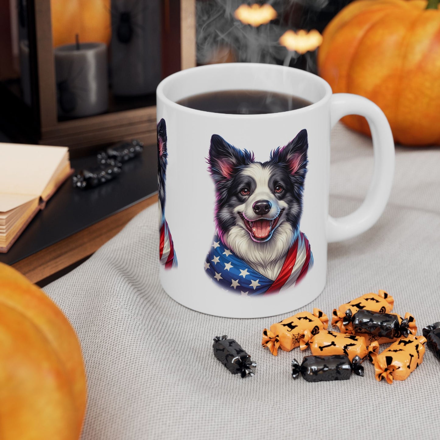Border Collie Patriotic Dog Ceramic Mug - 11oz & 15oz | Purrfect Pet Haven