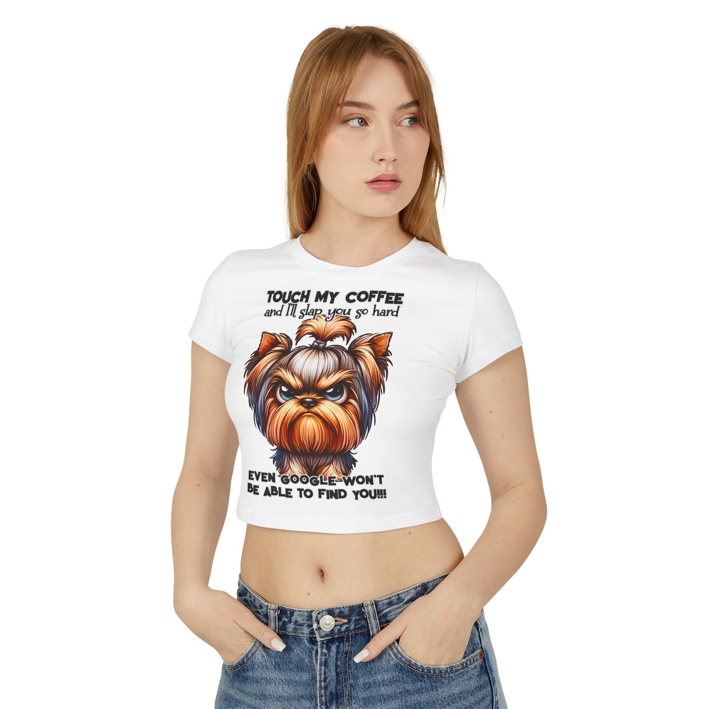 Funny Women Baby Tee - Touch My Coffee and I'll Slap You Hard | Purrfect Pet Haven