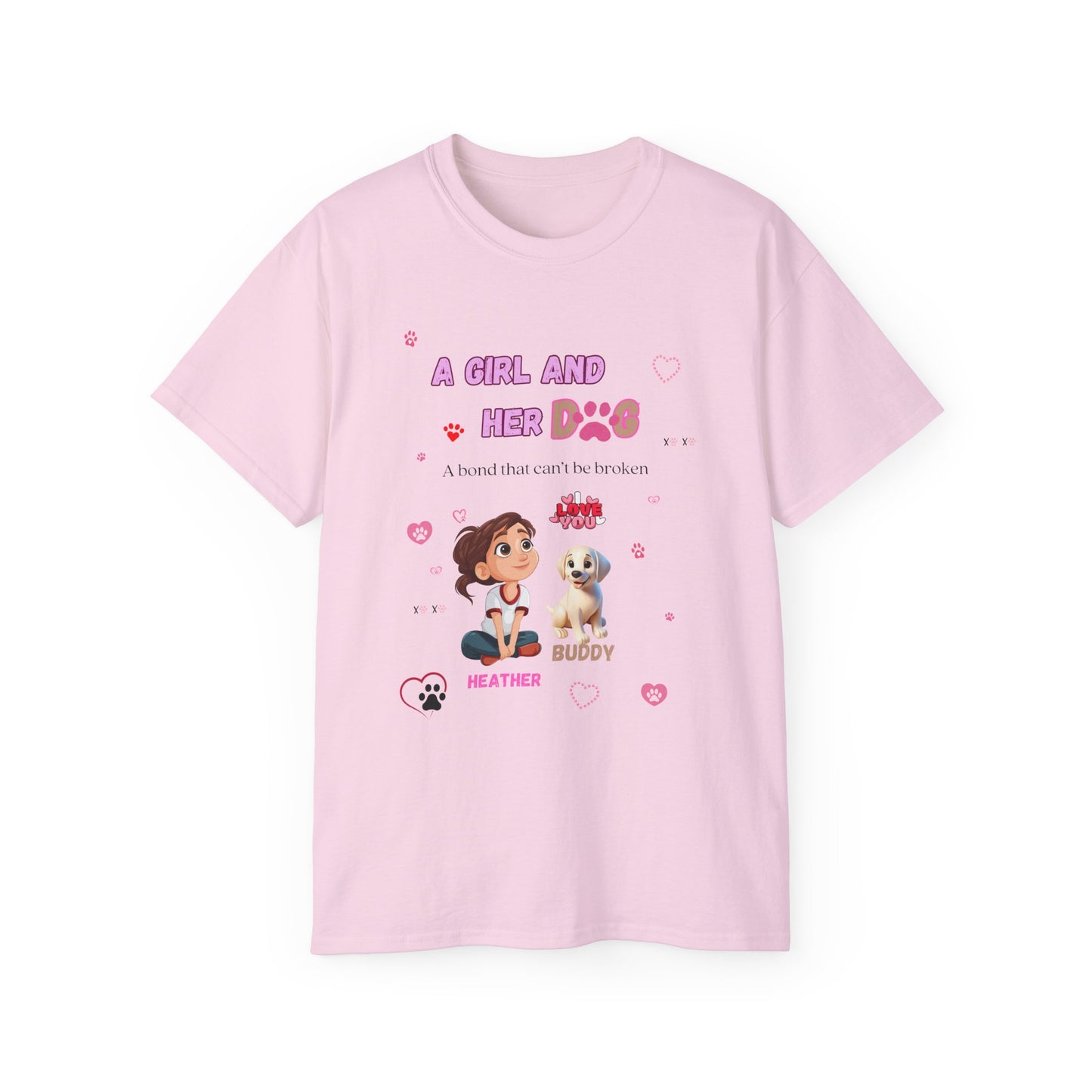 Girl and Her Dog Unisex Tee | Cute Pet Lover Shirt | Personalized Gift | Purrfect Pet Haven
