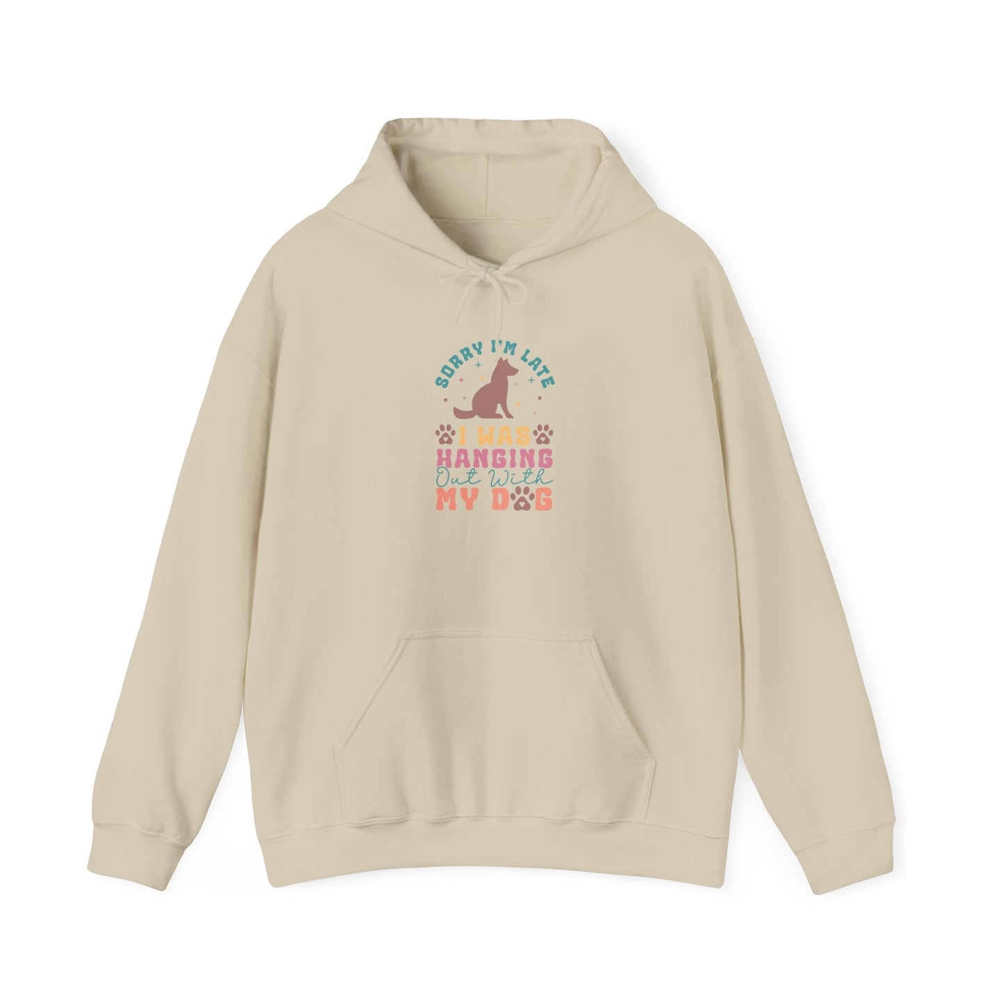 Funny Dog Lover Sweatshirt - "Sorry I'm Late, I Was Hanging Out With My Dog" - Unisex Heavy Blend™ Hoodie | Purrfect Pet Haven