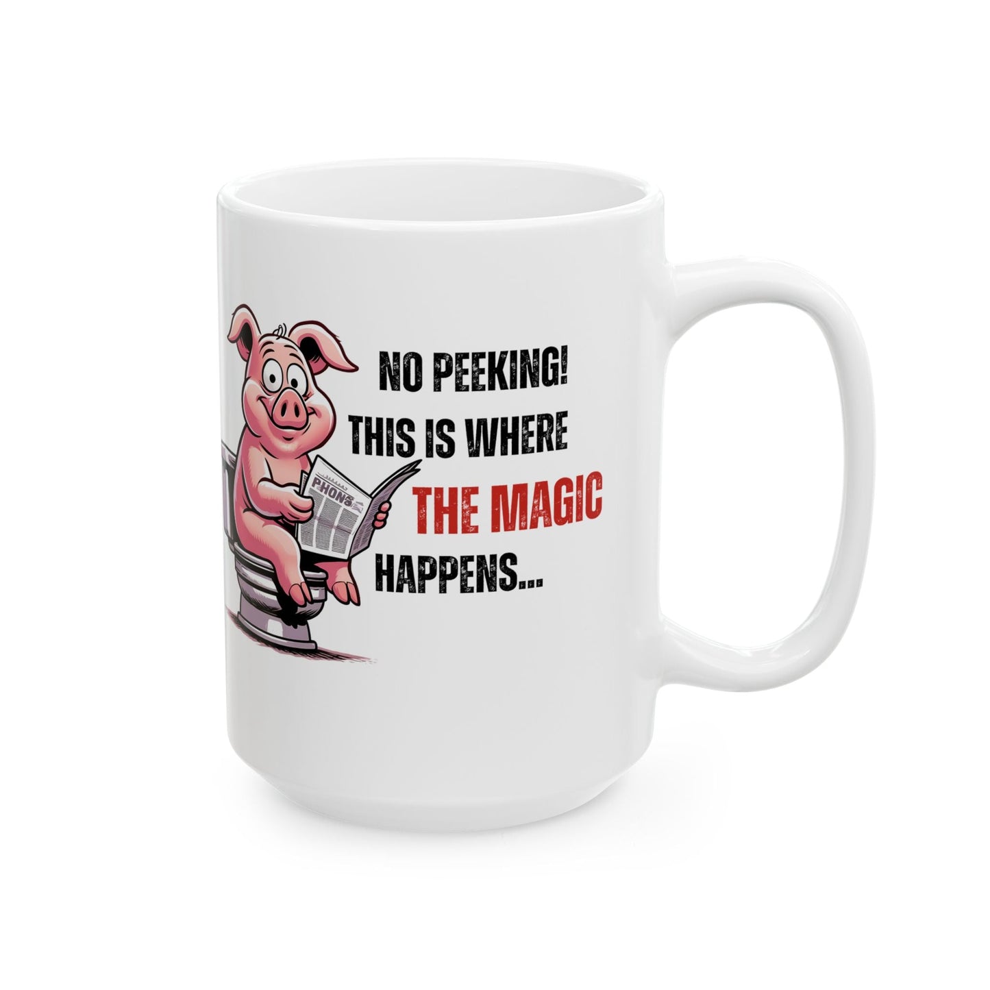 Funny Ceramic Mug - 'No Peeking!' Pig Design - Perfect Gift for Friends or Family | Purrfect Pet Haven