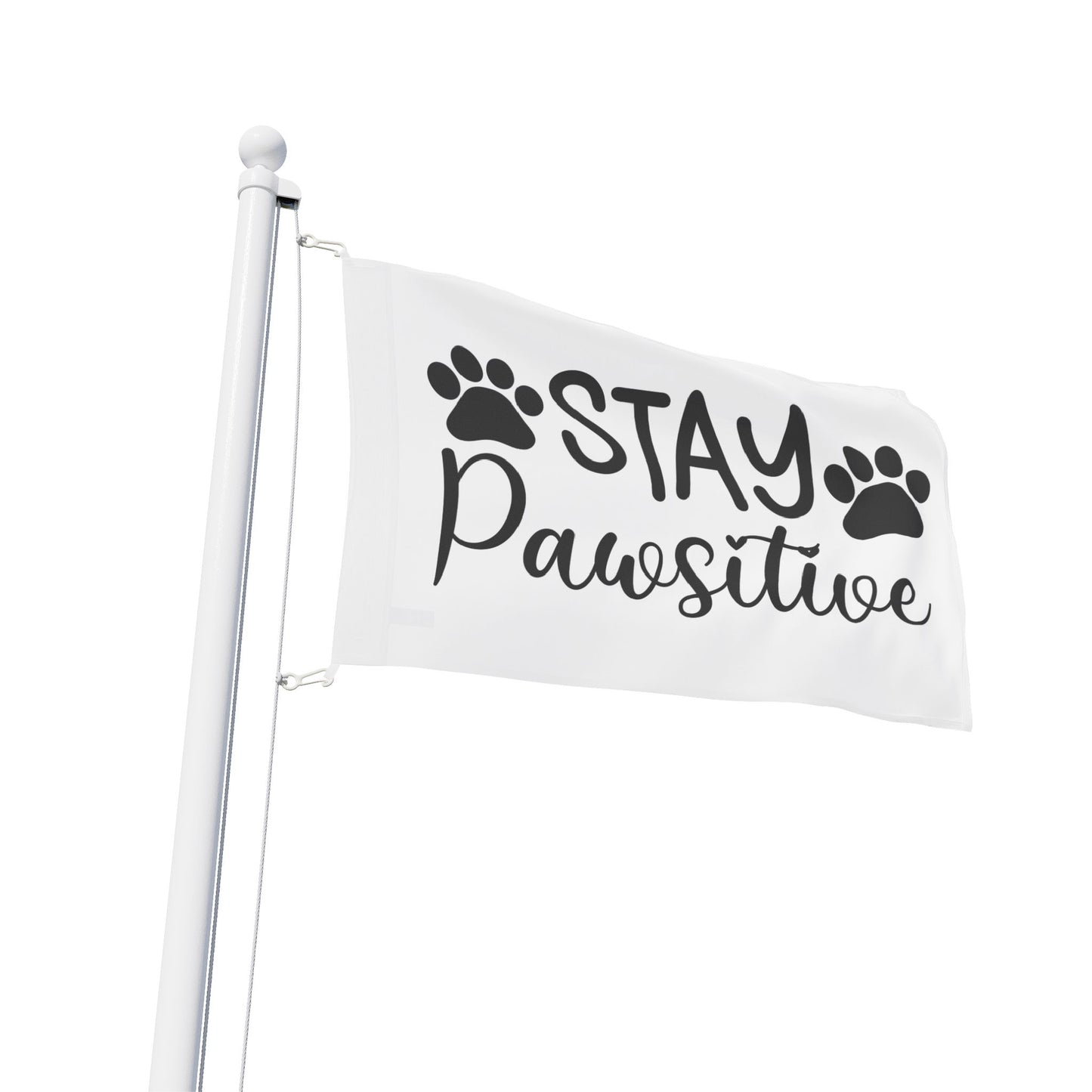Paw Print Flag - Stay Pawsitive Home Decor