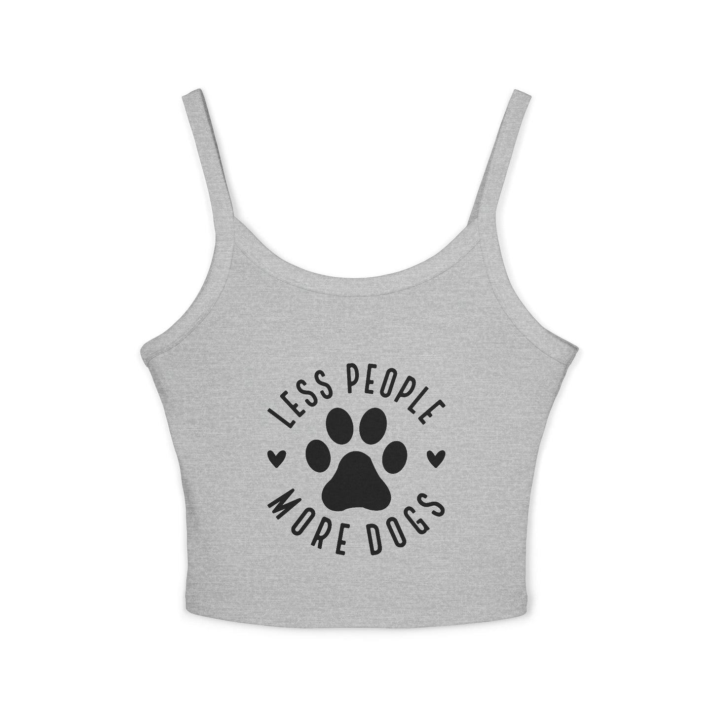 "Less People, More Dogs" Women's Spaghetti Strap Tank Top - Perfect for Dog Lovers | Purrfect Pet Haven