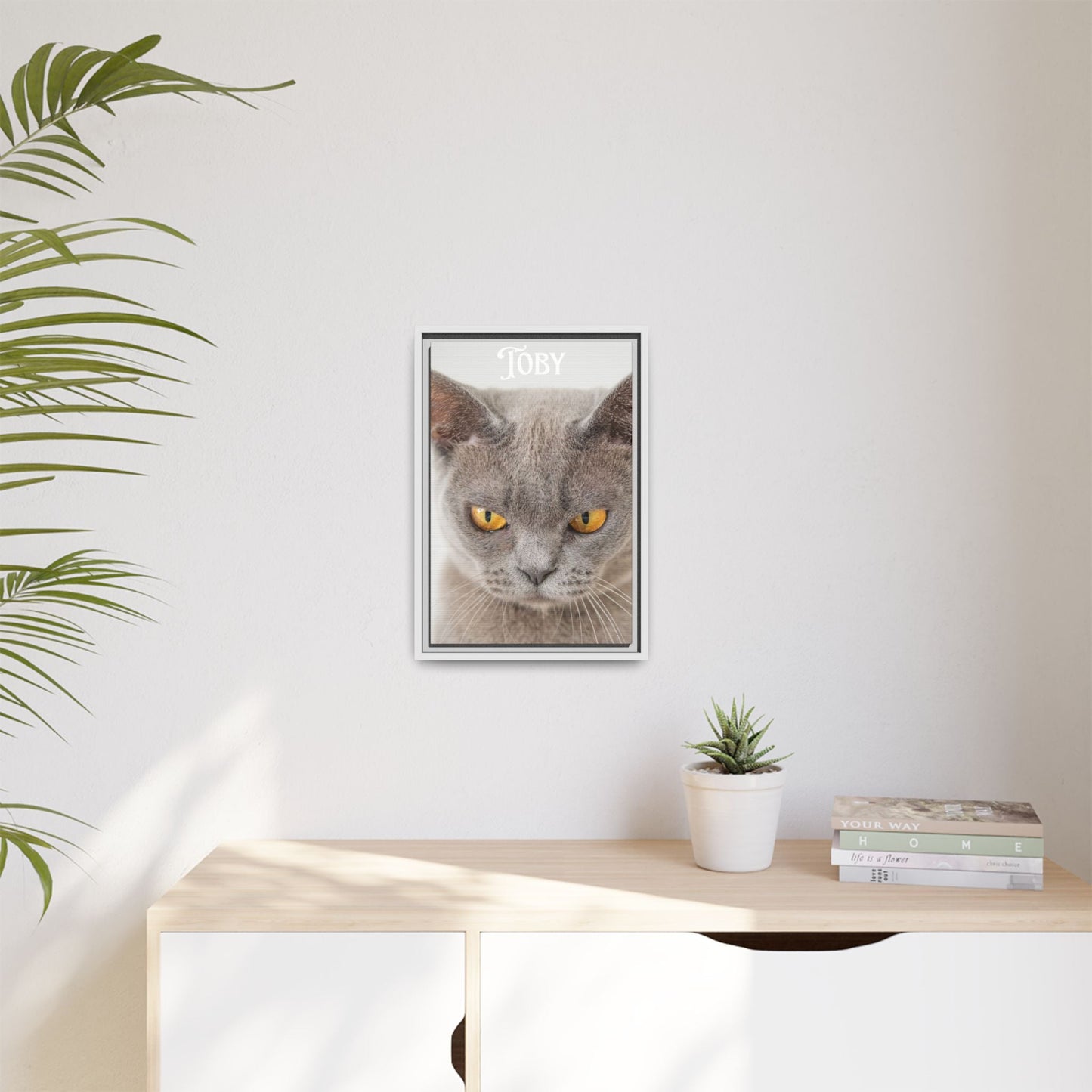Personalized Photo Wall Art - Framed Matte Canvas Print for Pet Lovers - Customizable Name Print | Purrfect Pet Haven