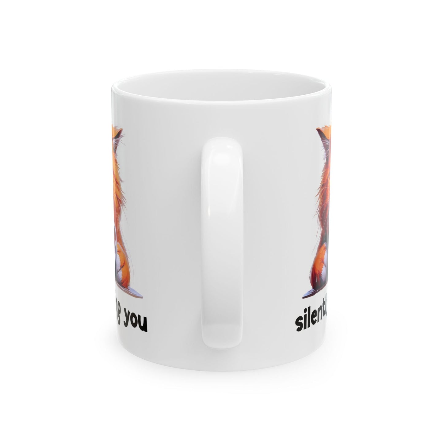 Funny Cat Ceramic Mug - 'Judging You Silently' (11oz, 15oz) | Purrfect Pet Haven