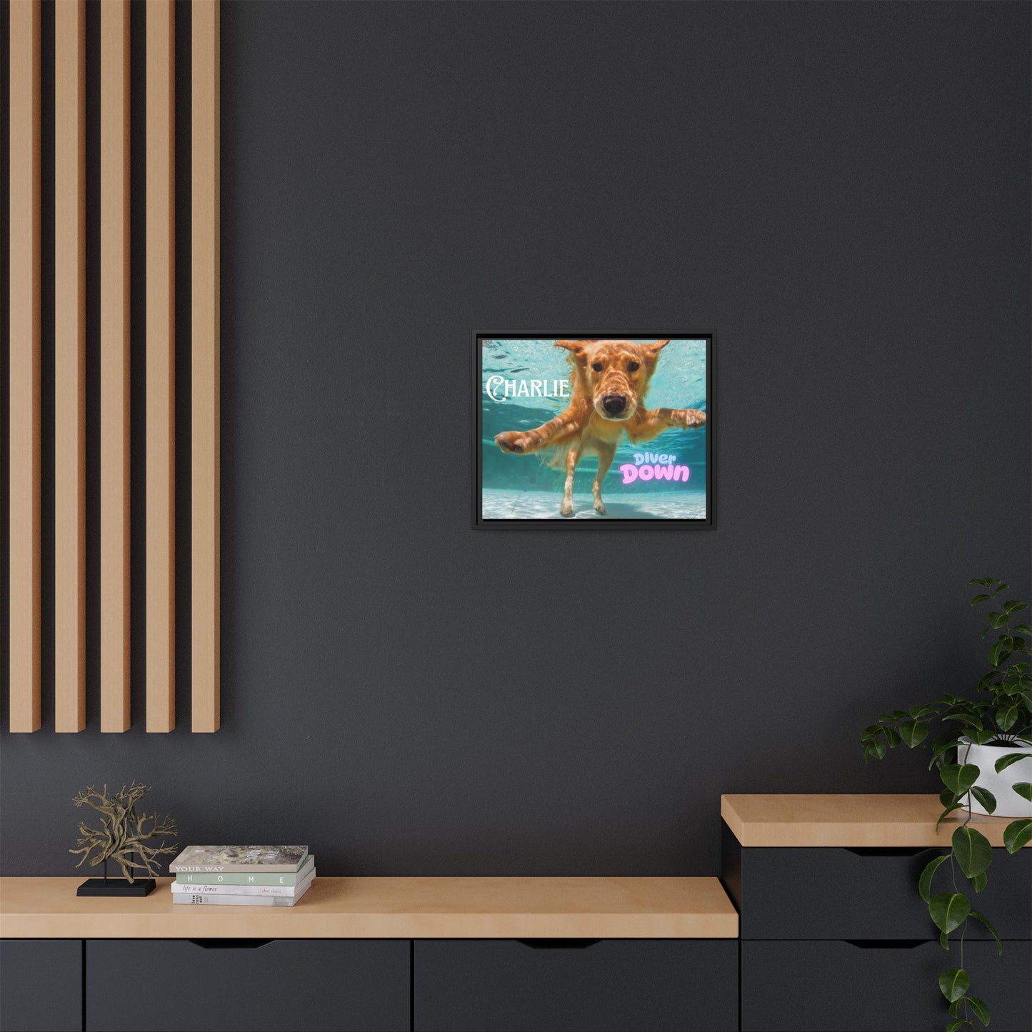 Framed Personalized Landscape Photo Canvas Wall Art - 'Add your Caption'