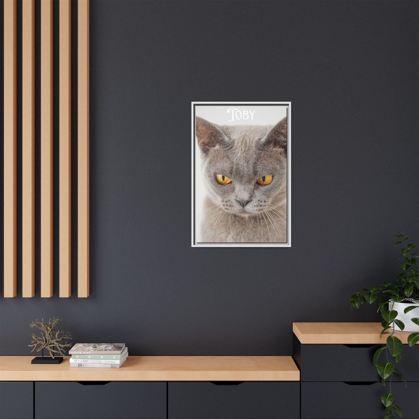 Personalized Photo Wall Art - Framed Matte Canvas Print for Pet Lovers - Customizable Name Print | Purrfect Pet Haven