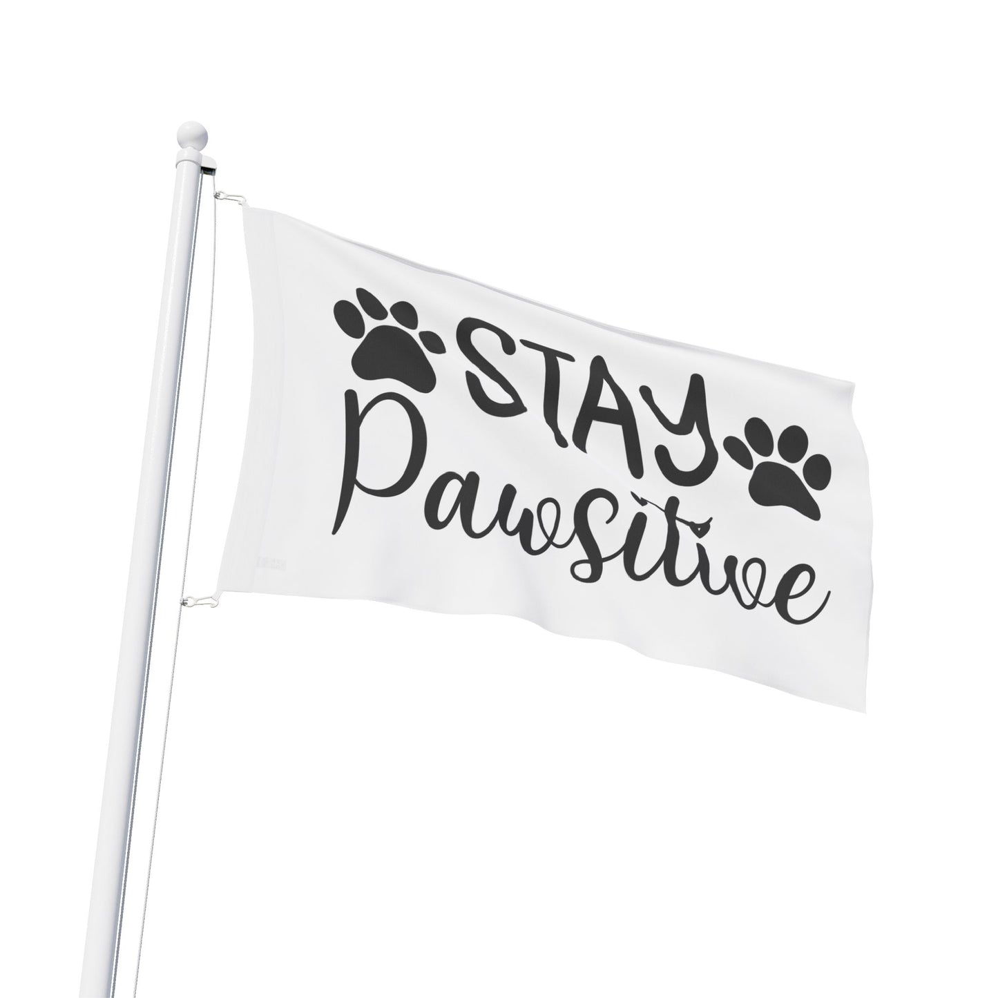 Paw Print Flag - Stay Pawsitive Home Decor