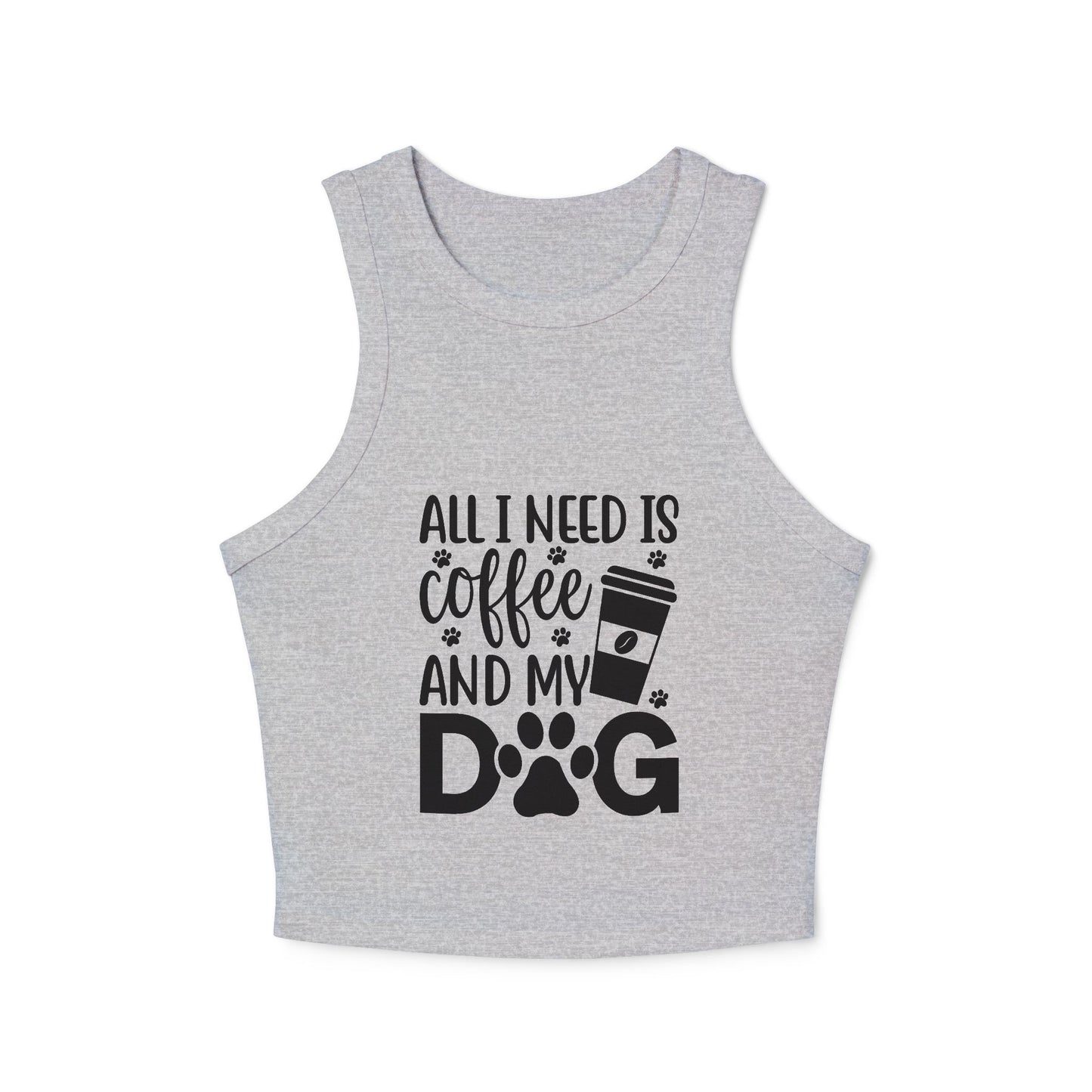 Dog Lover Coffee Micro Rib Racer Tank Top