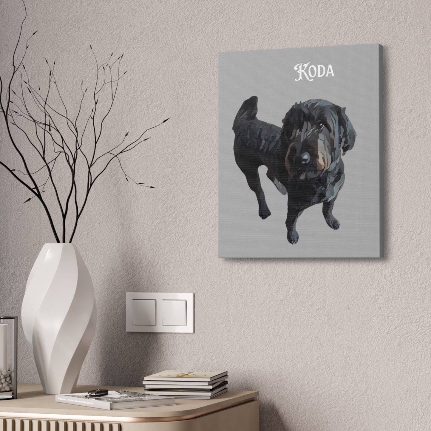 PAW-sonalized Light Grey Canvas Print | Upload Photo~Choose size
