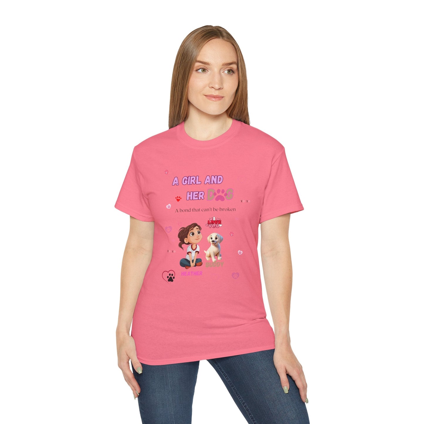 Girl and Her Dog Unisex Tee | Cute Pet Lover Shirt | Personalized Gift | Purrfect Pet Haven