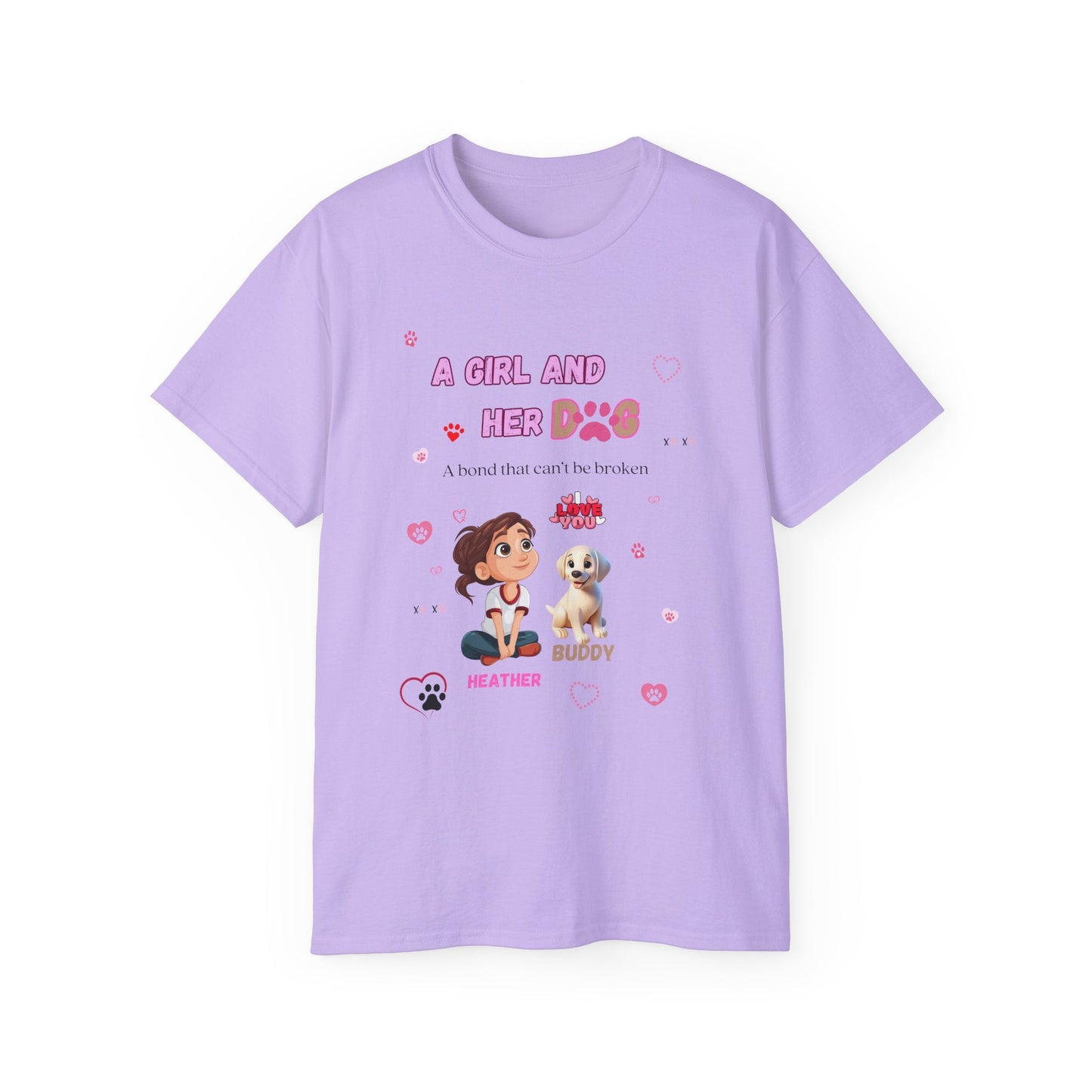 Girl and Her Dog Unisex Tee | Cute Pet Lover Shirt | Personalized Gift | Purrfect Pet Haven
