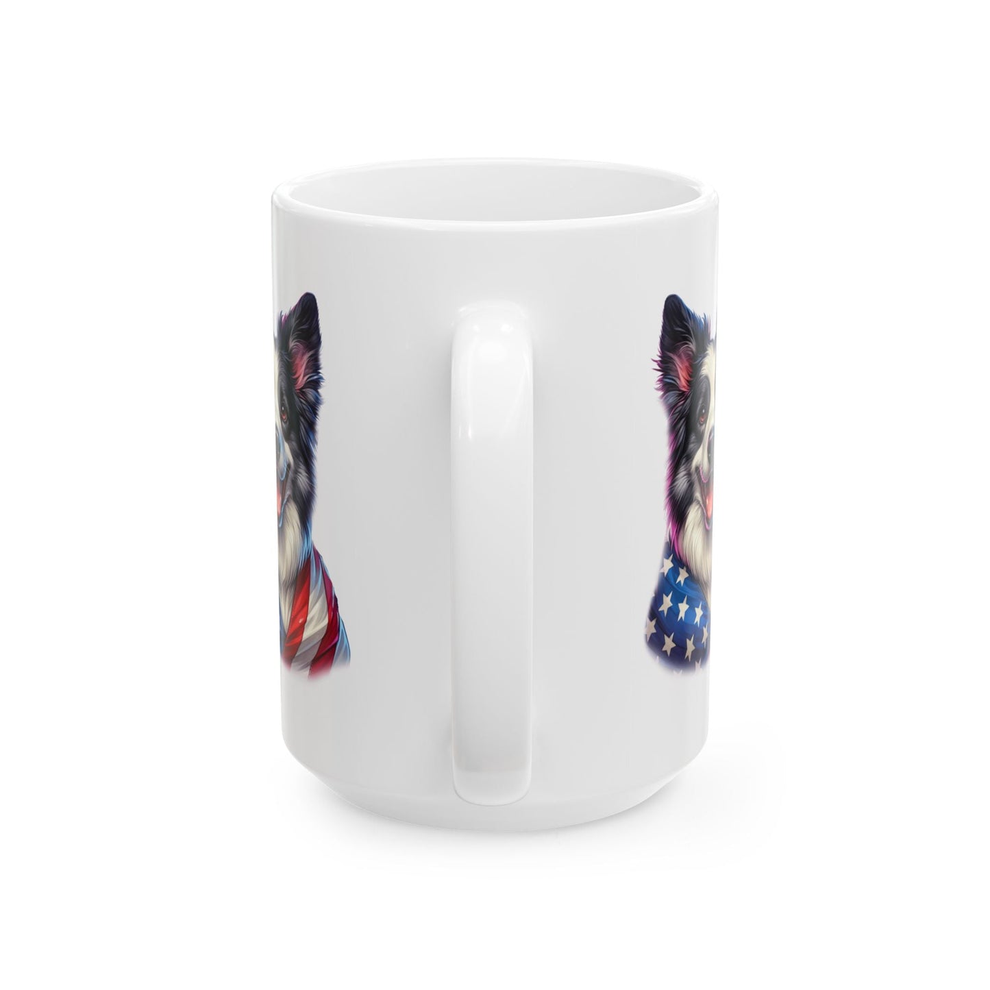 Border Collie Patriotic Dog Ceramic Mug - 11oz & 15oz | Purrfect Pet Haven
