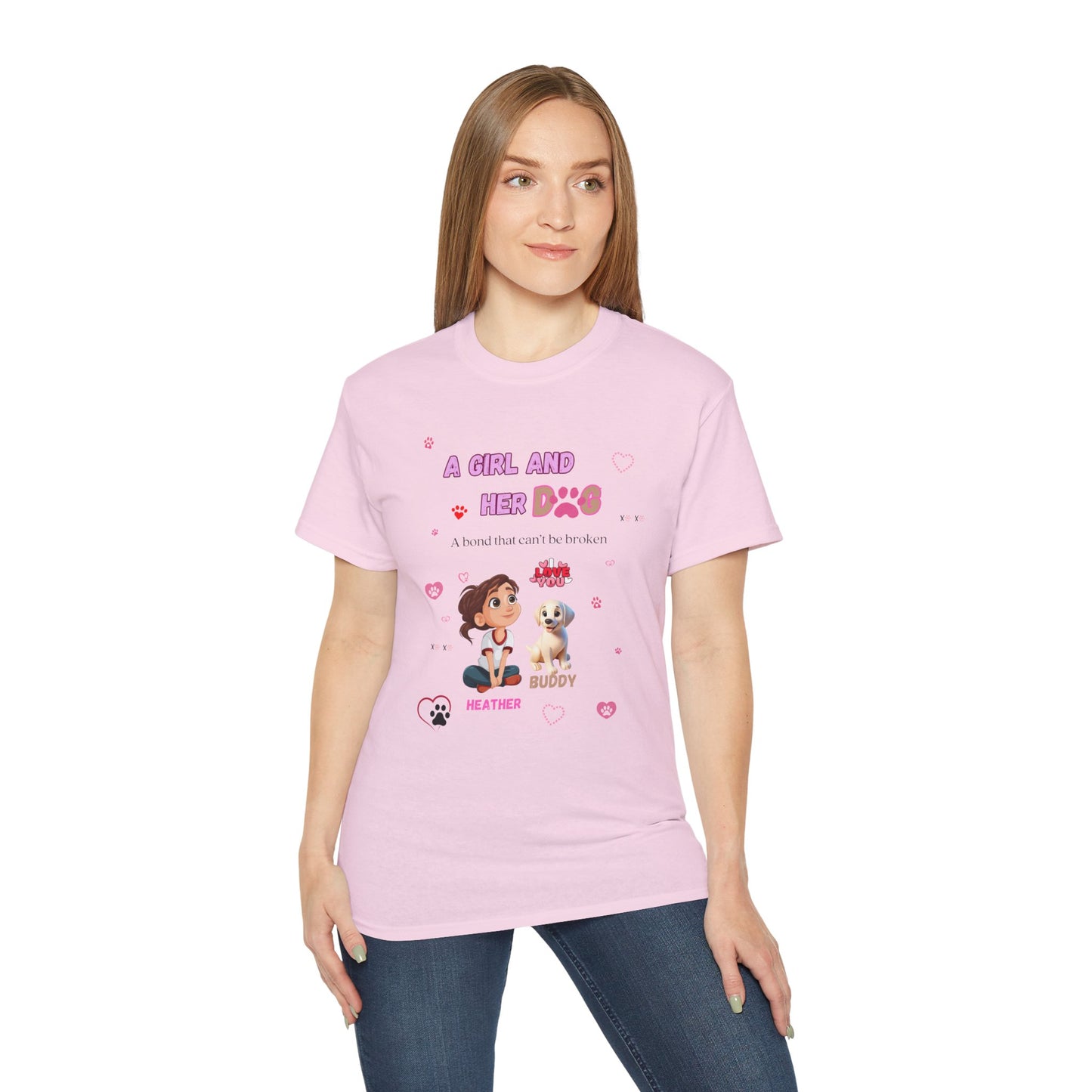 Girl and Her Dog Unisex Tee | Cute Pet Lover Shirt | Personalized Gift | Purrfect Pet Haven