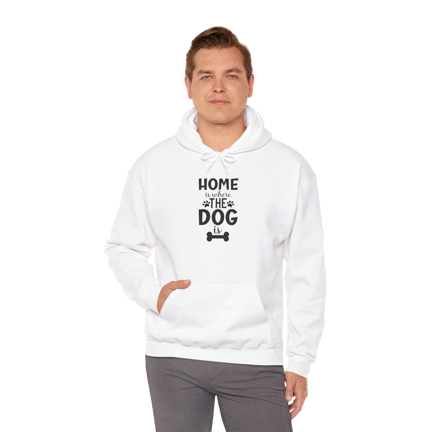 Home is Where the Dog Is Unisex Heavy Blend™ Hooded Sweatshirt | Purrfect Pet Haven