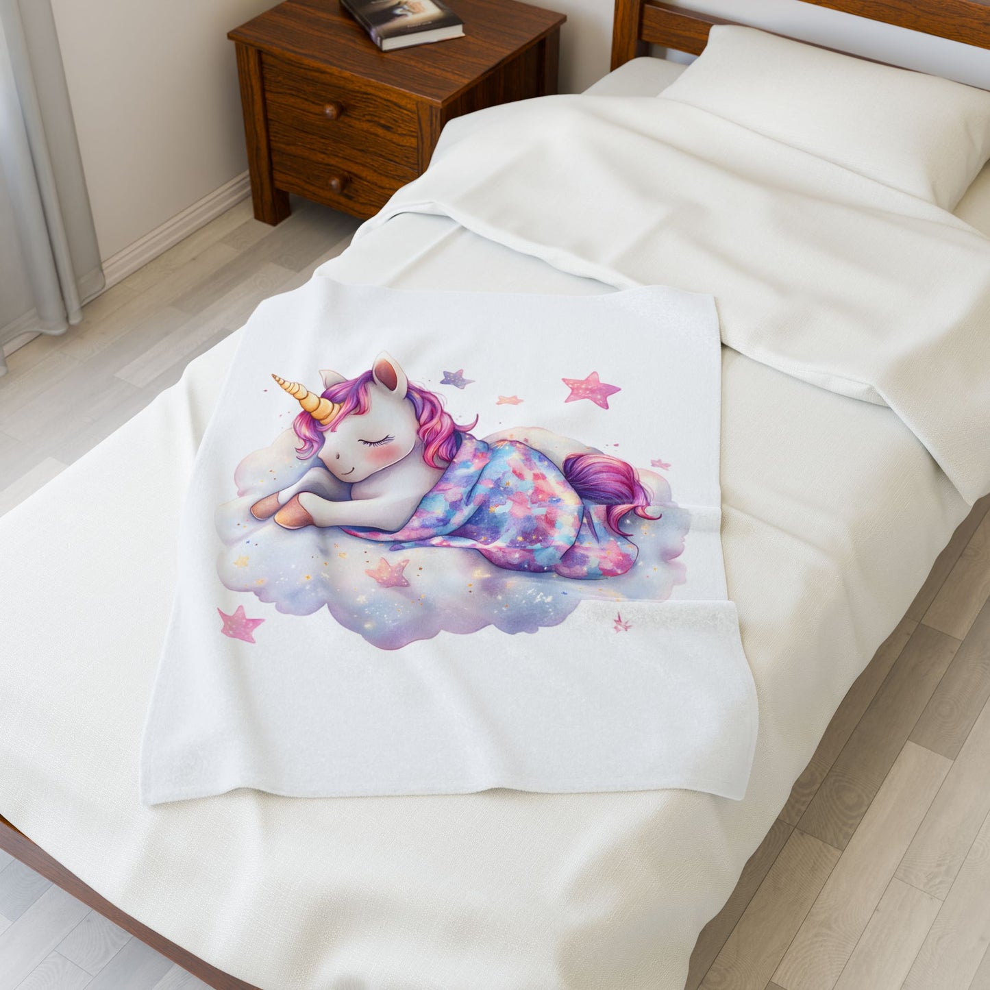 Dreamy Unicorn Velveteen Plush Blanket | Cozy Soft Throw for Kids & Nursery Decor