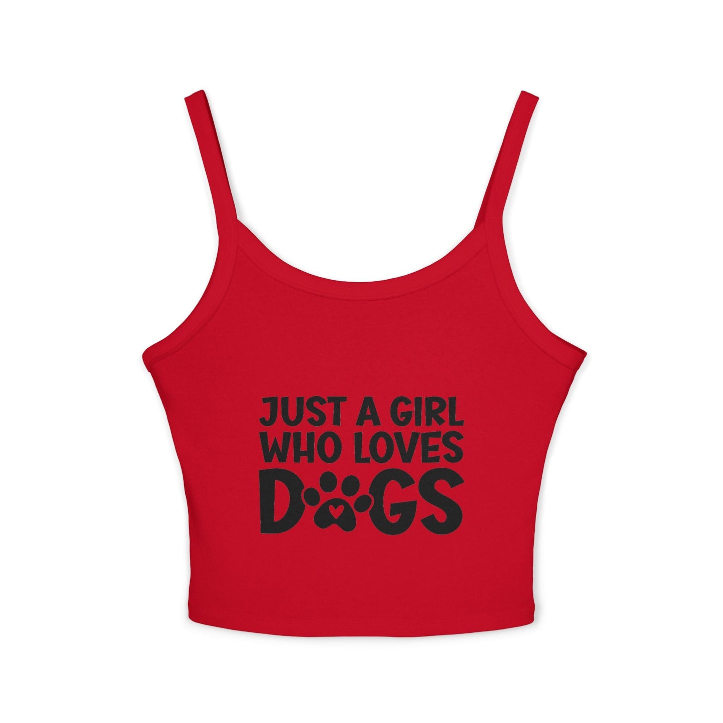 Just a Girl Who Loves Dogs Spaghetti Strap Tank Top - Cute Pet Lover Apparel | Purrfect Pet Haven